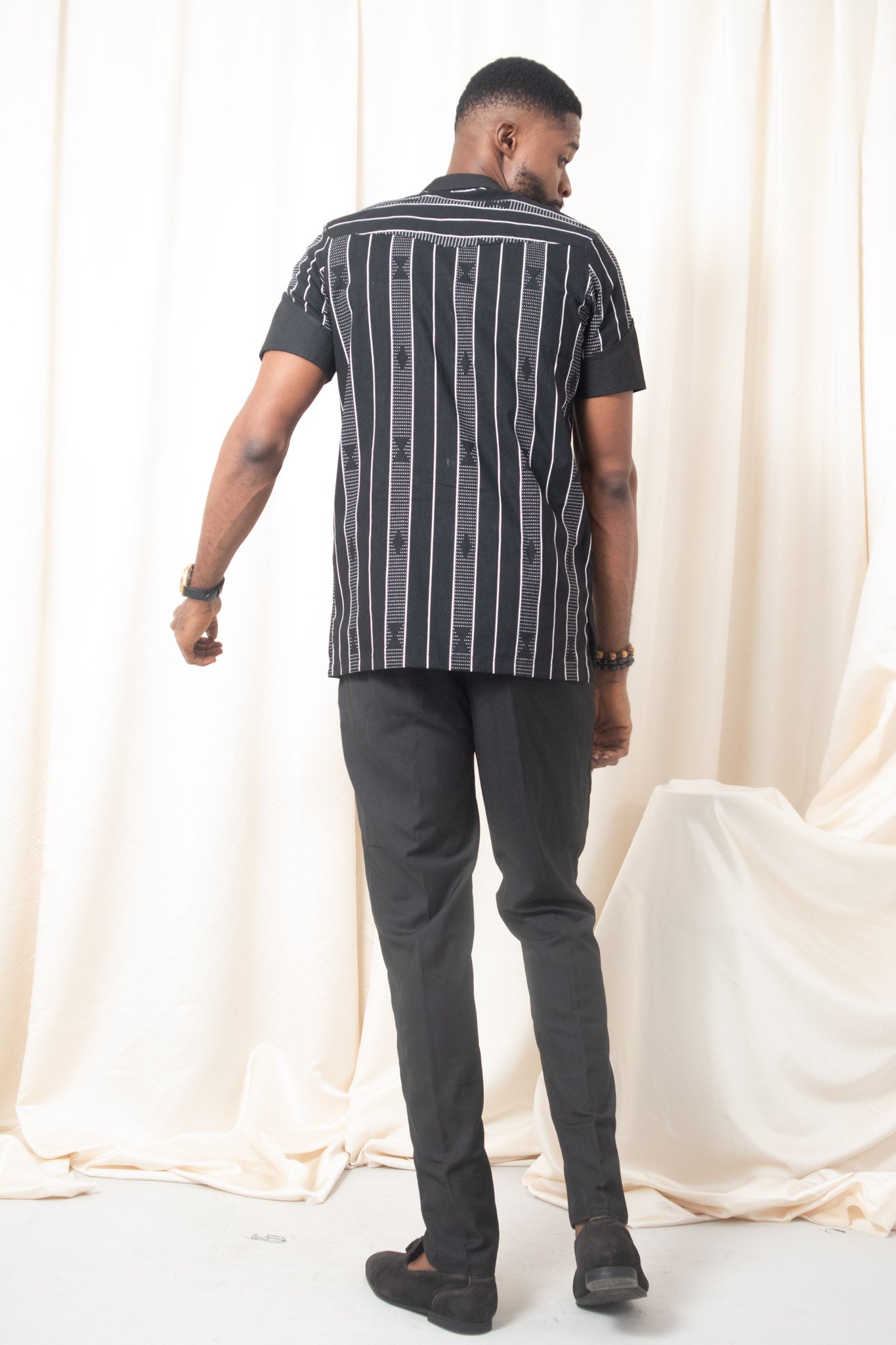 IDIR African Print Shirt | Black, White