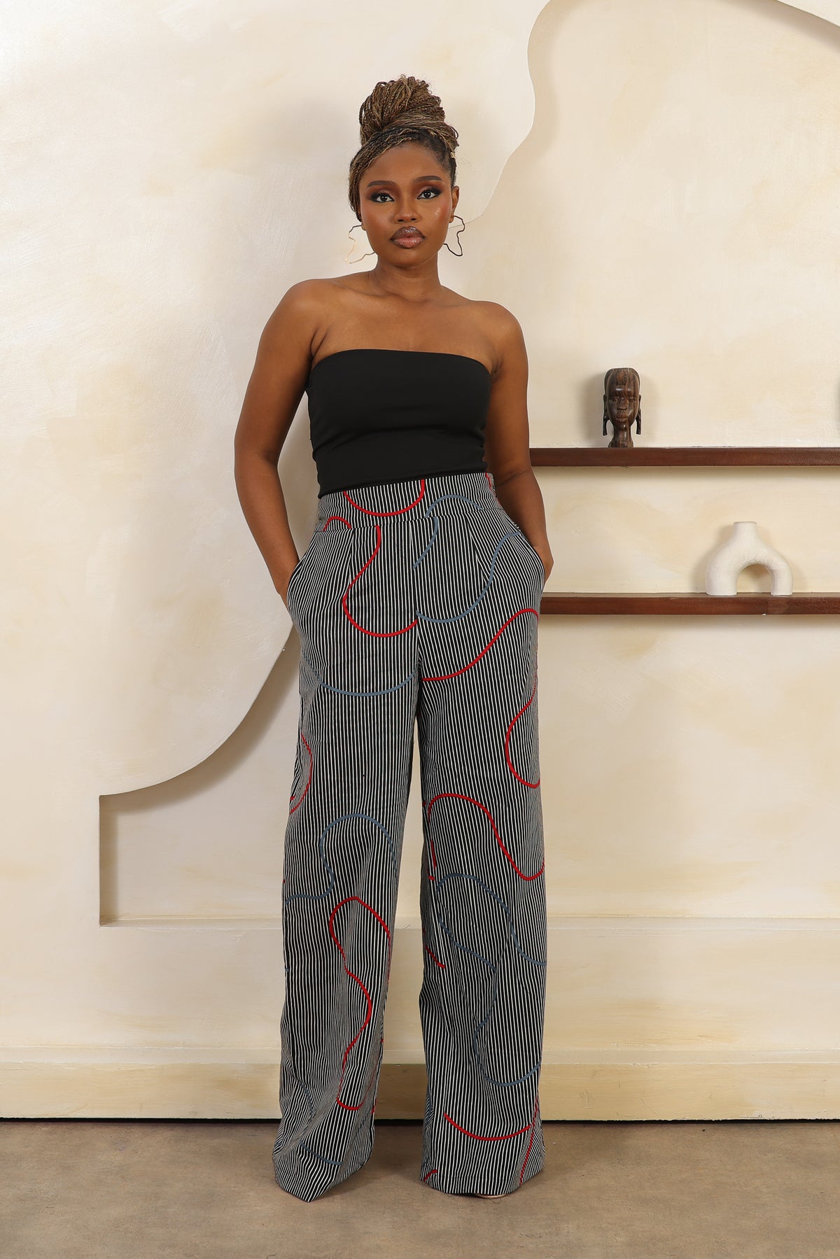 ILA Stripe High Waist Palazzo Trousers - Women