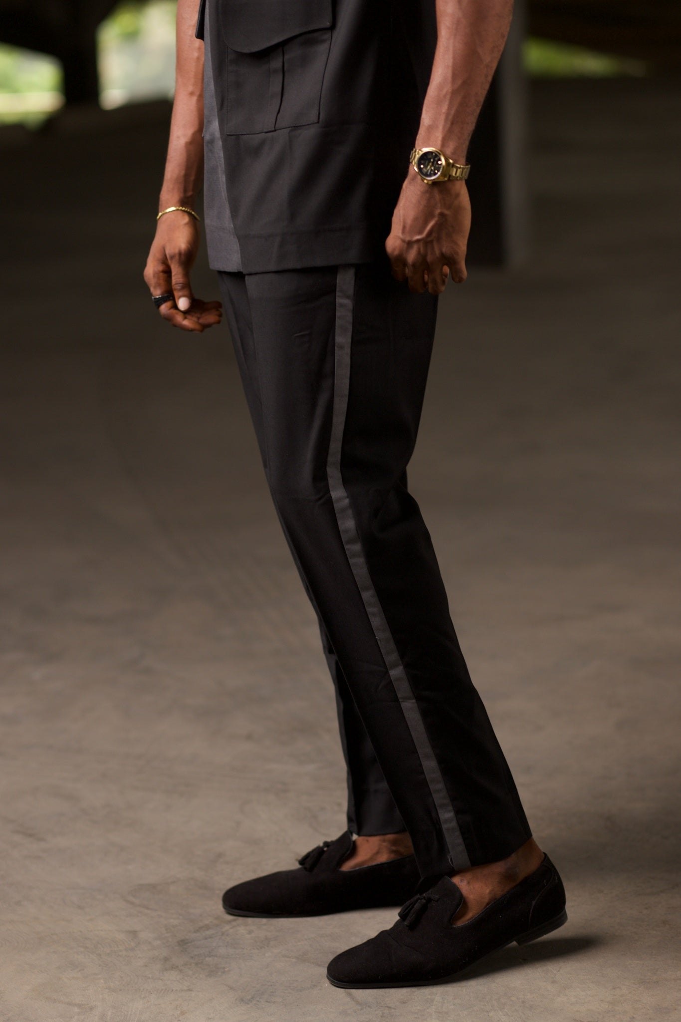 KUFRE African Suit, Black/Grey