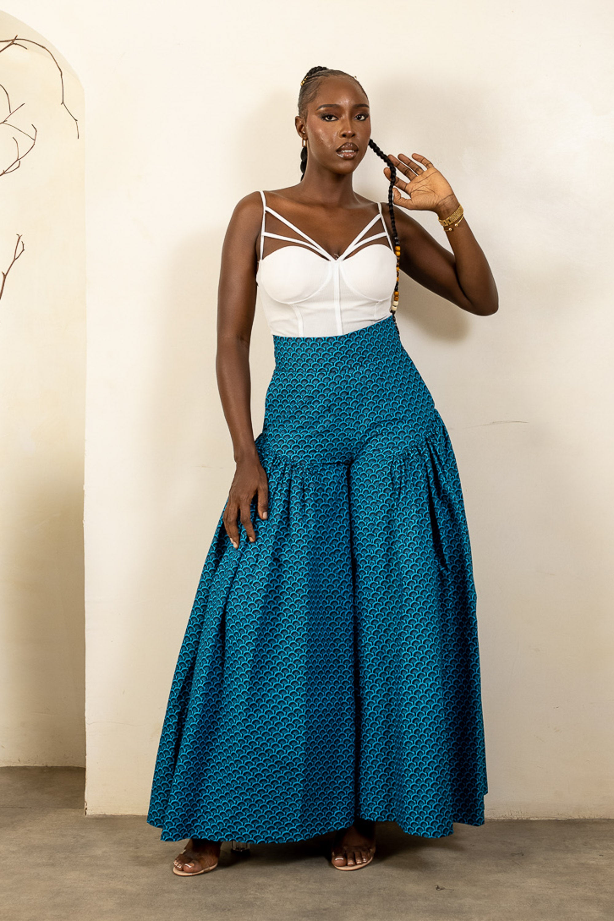 KAMSI Ankara Drop Waist Trousers - Women