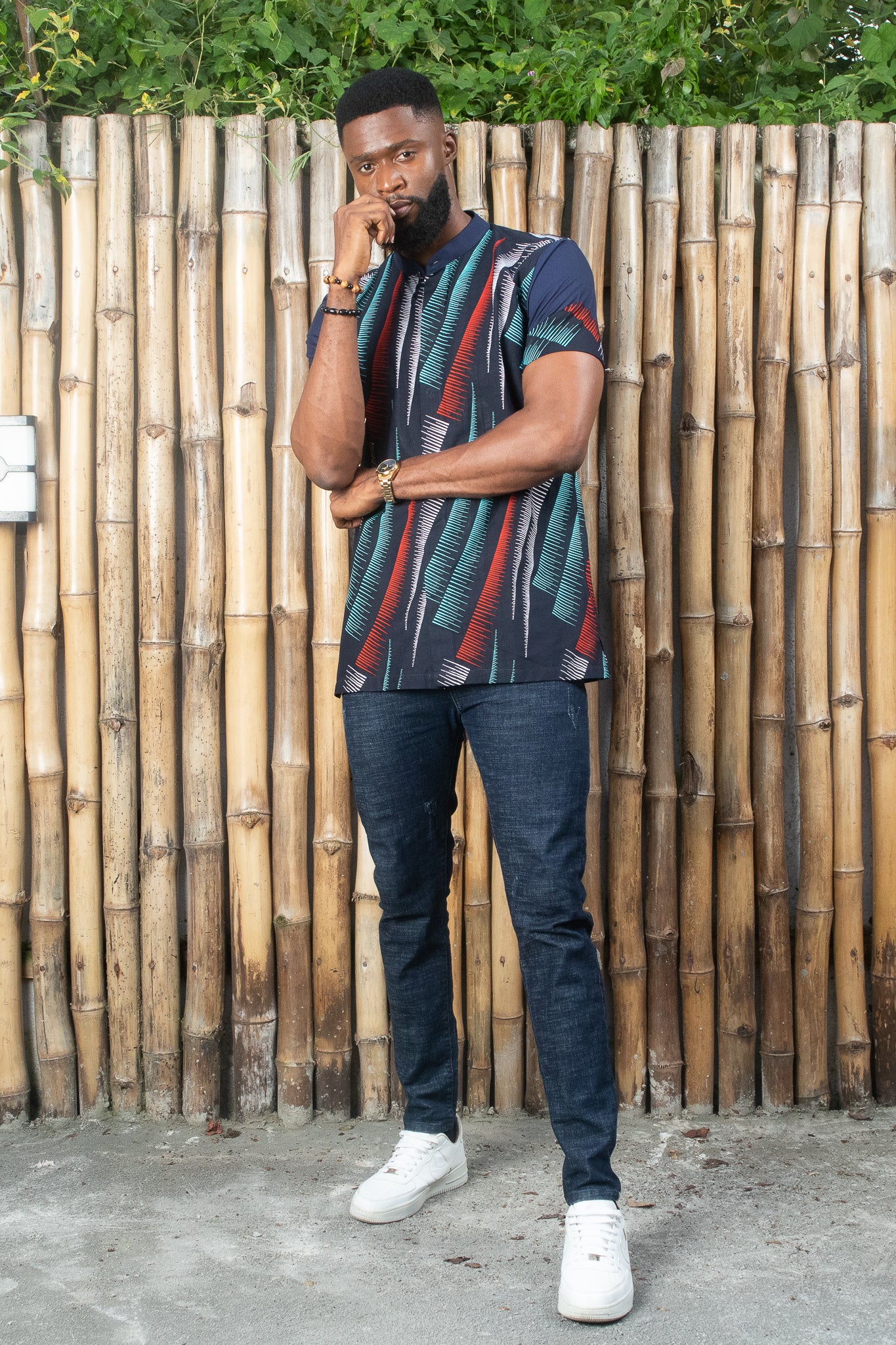 KAZEEM African Print Ankara Shirt, Blue