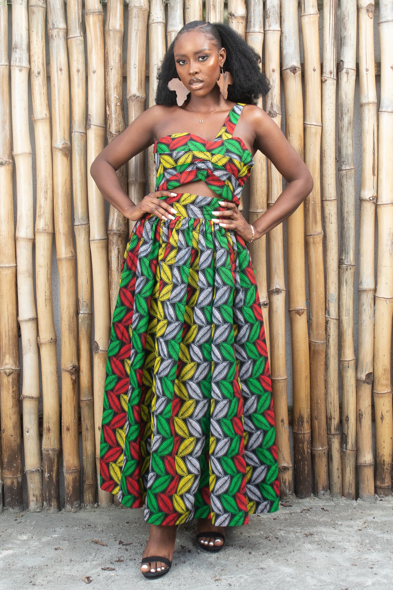 KEFIRAH African Print Ankara One Shoulder Crop Top