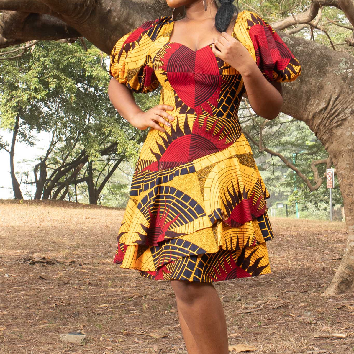 white christmas dresses RACHELLE African Print mini Dress main image 1