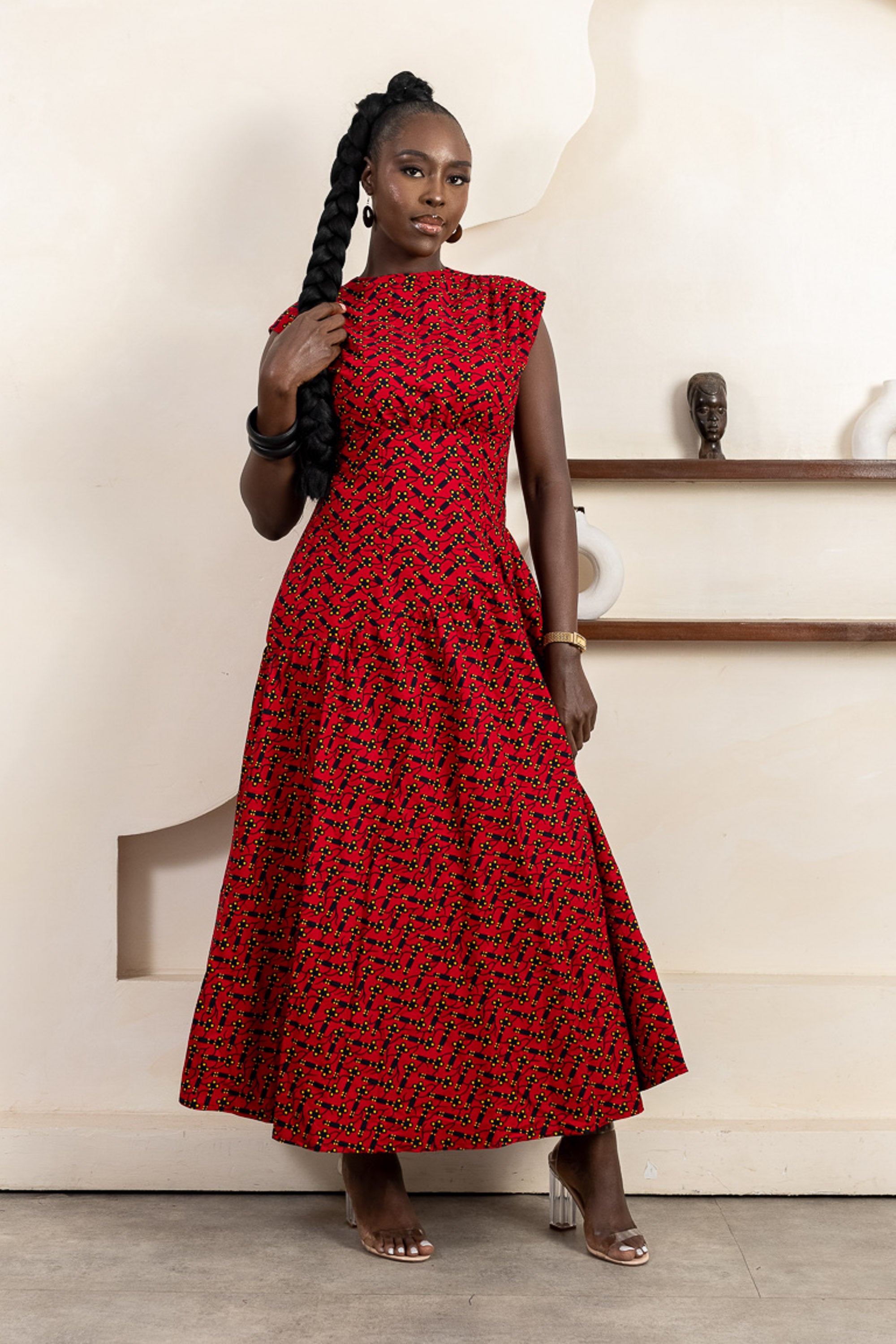 MARJANI Ankara Midi Dress – Women