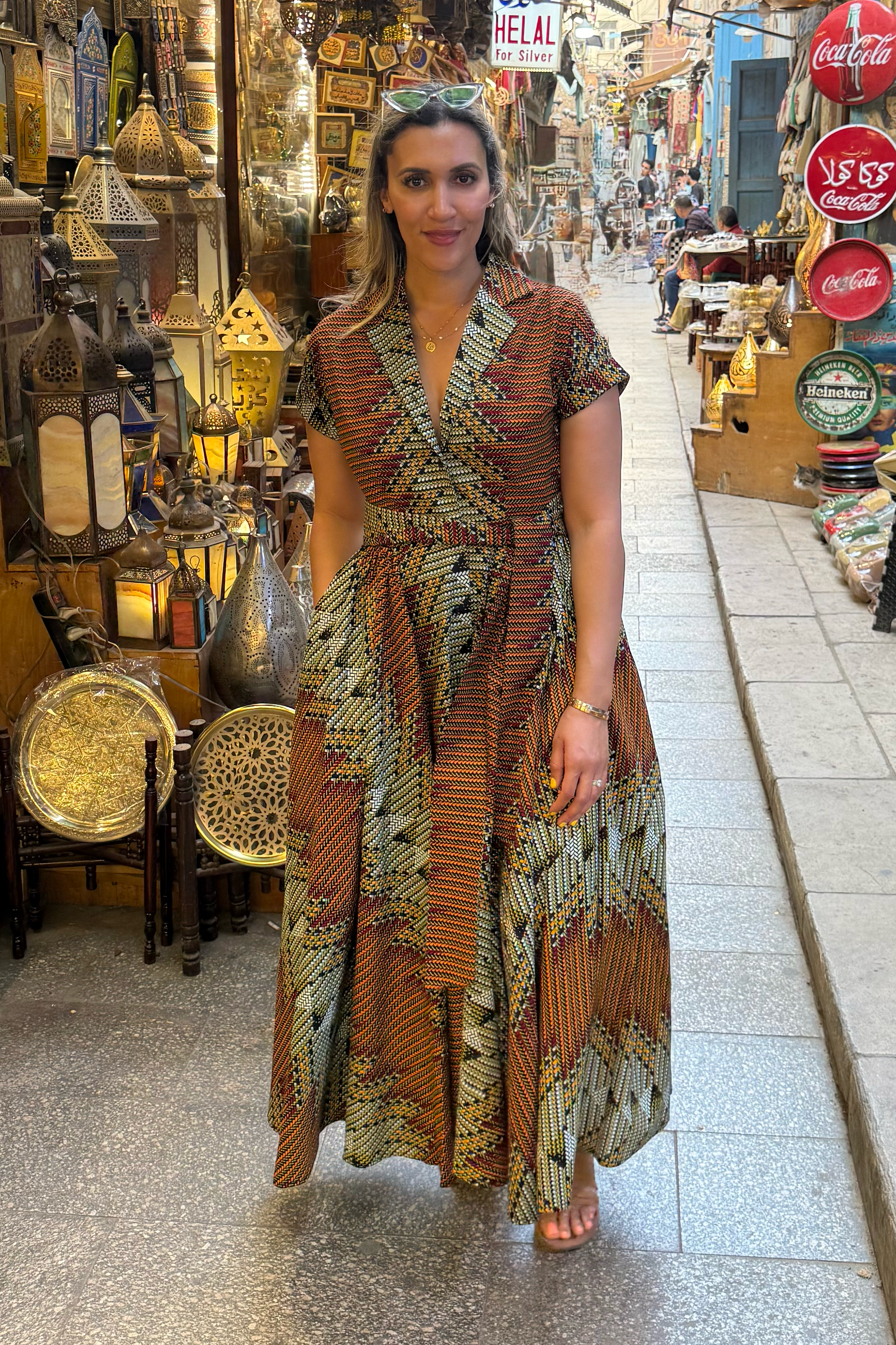 DELE Ankara Maxi Dress - Women