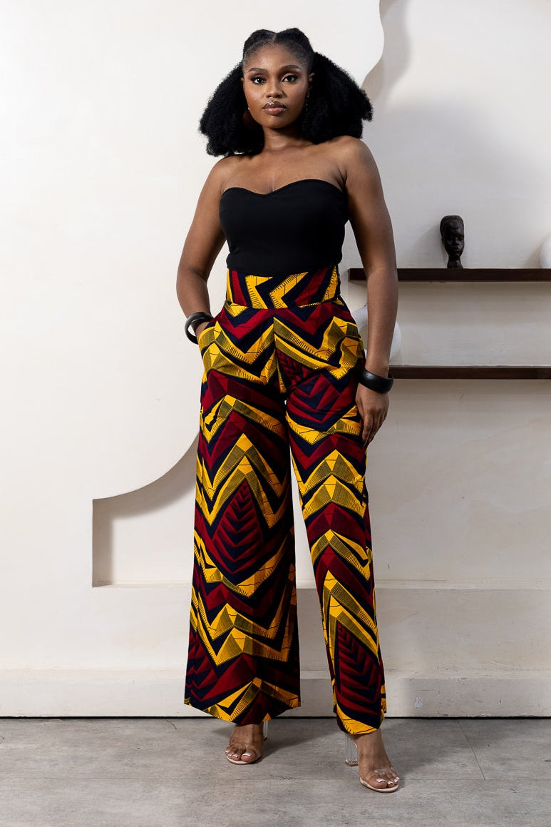 NKEM Authentic Ankara Palazzo Trousers - Premium African Print