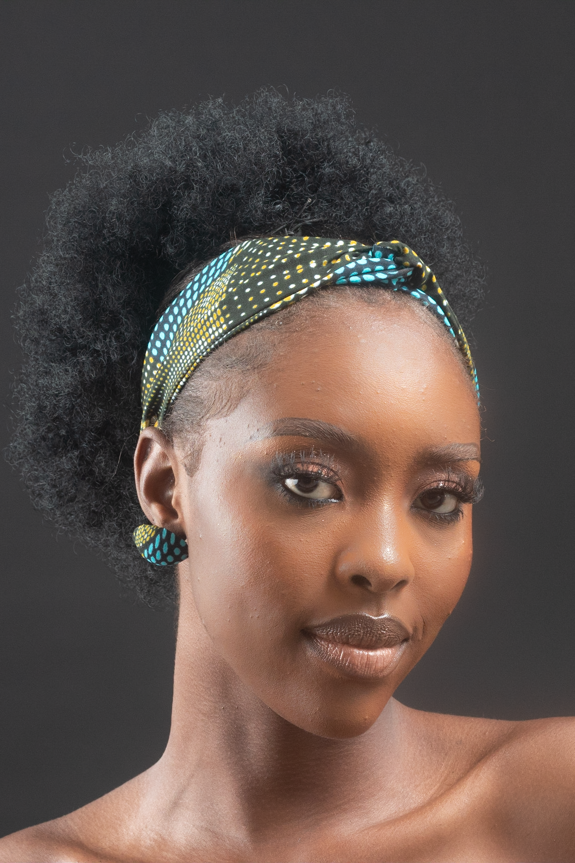 NATA African Print Ankara Button Earrings