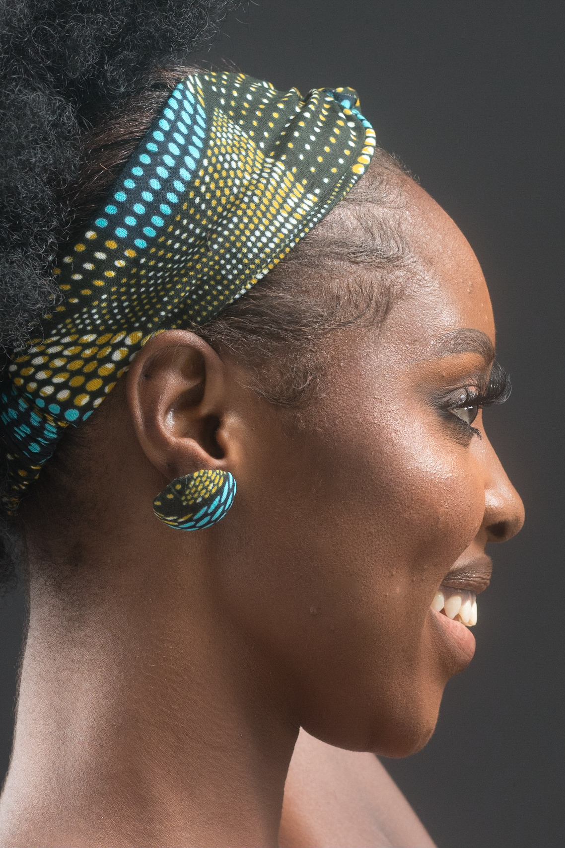 NATA African Print Ankara Button Earrings