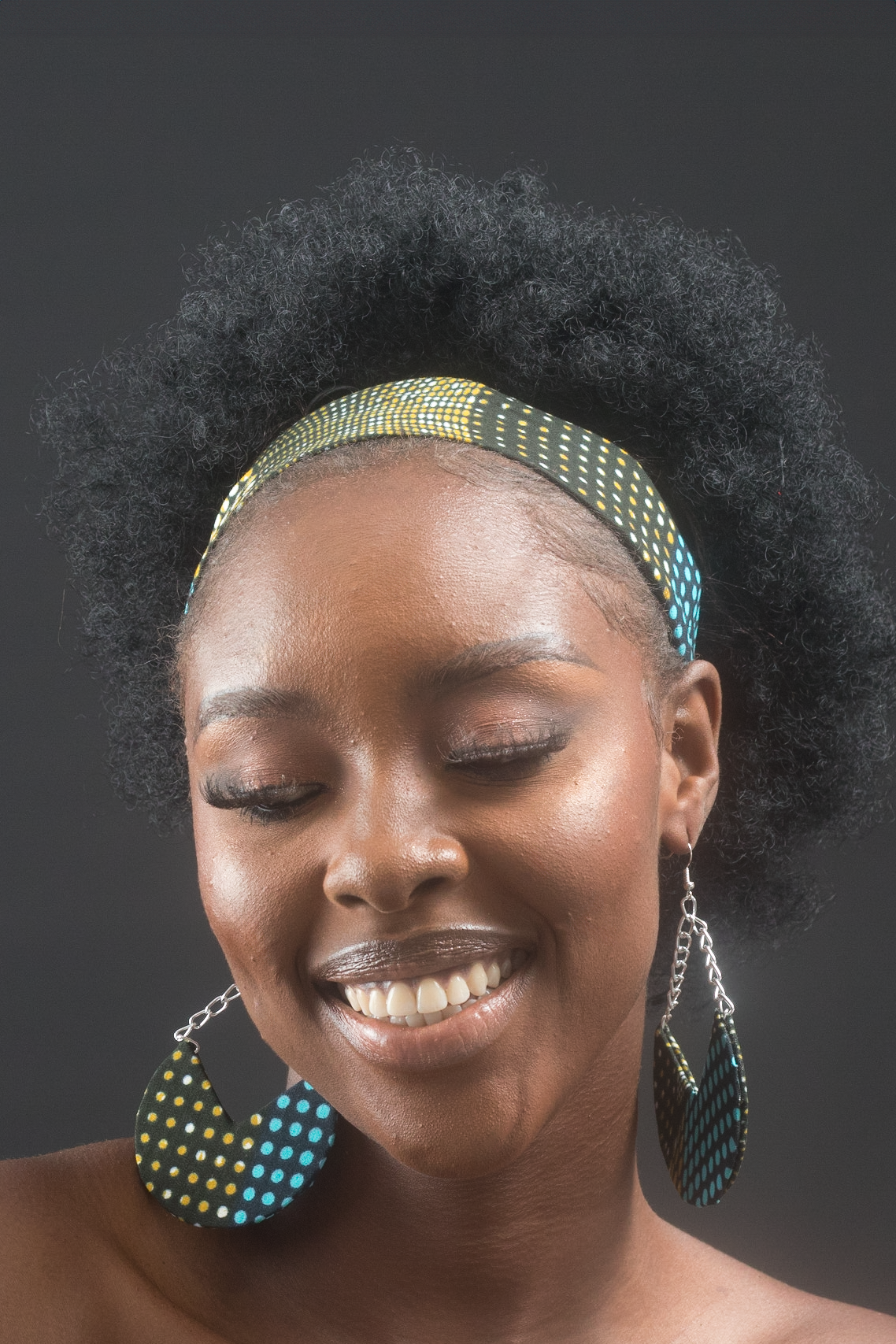 NATA African Print Ankara Chain Earrings
