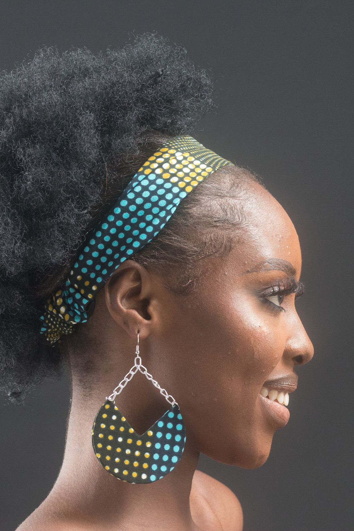 NATA African Print Ankara Chain Earrings