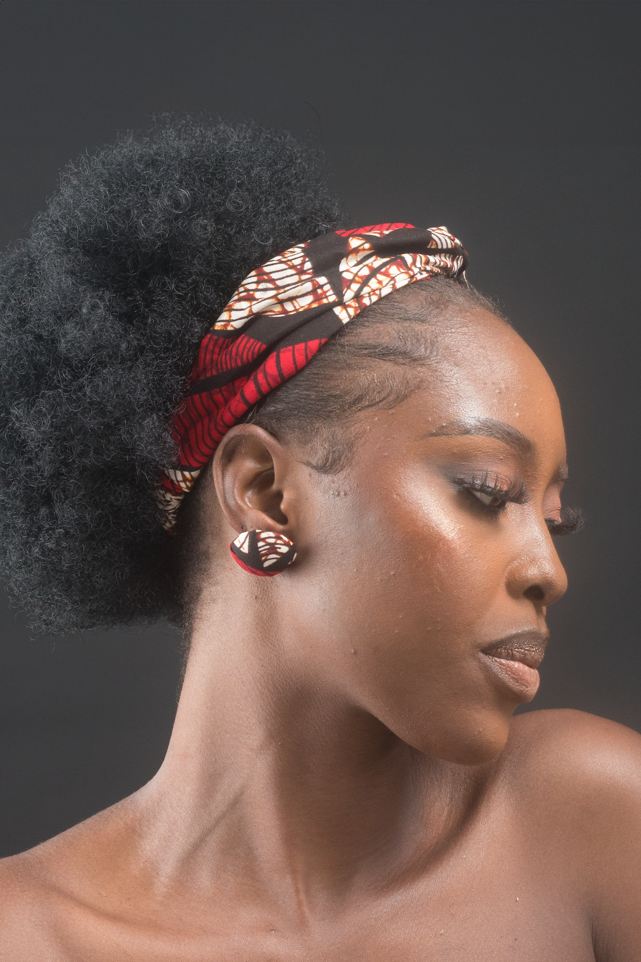 NEEMA African Print Ankara Button Earrings