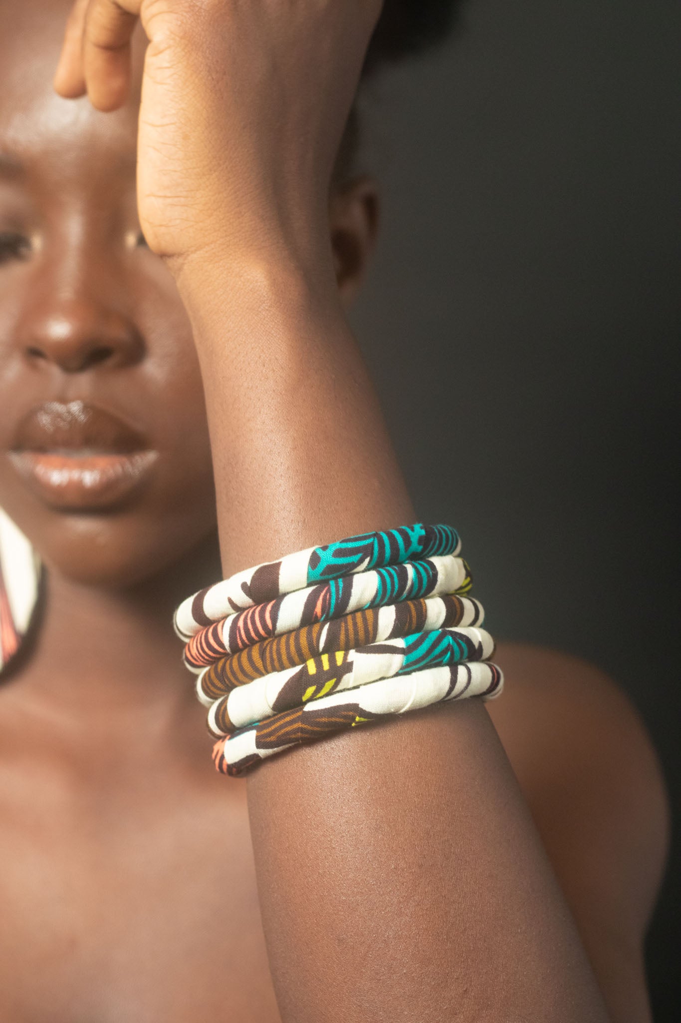 NEVAEH African Print Ankara Bangle Set
