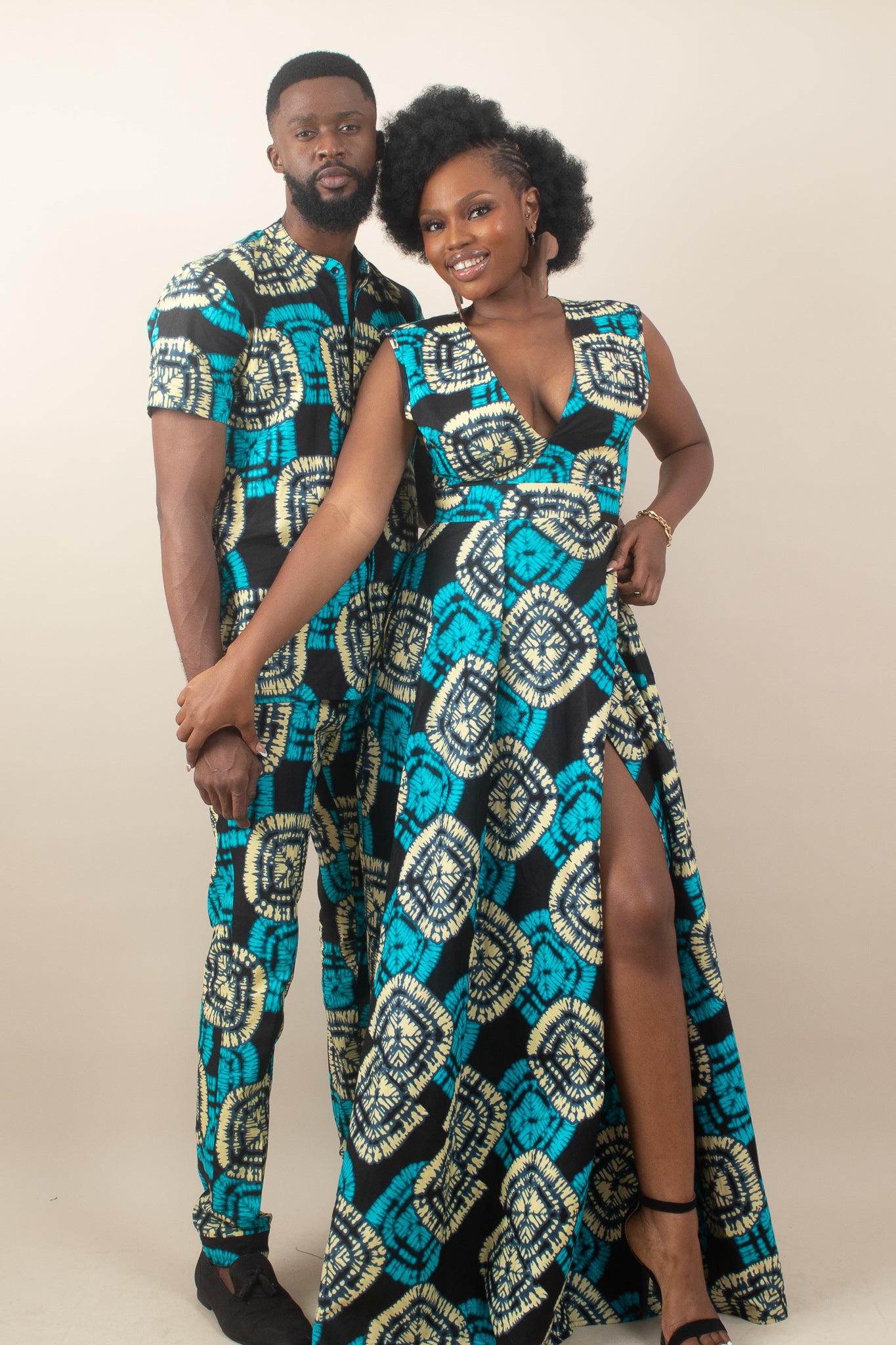 NIFEMI African Print Short Sleeve Suit