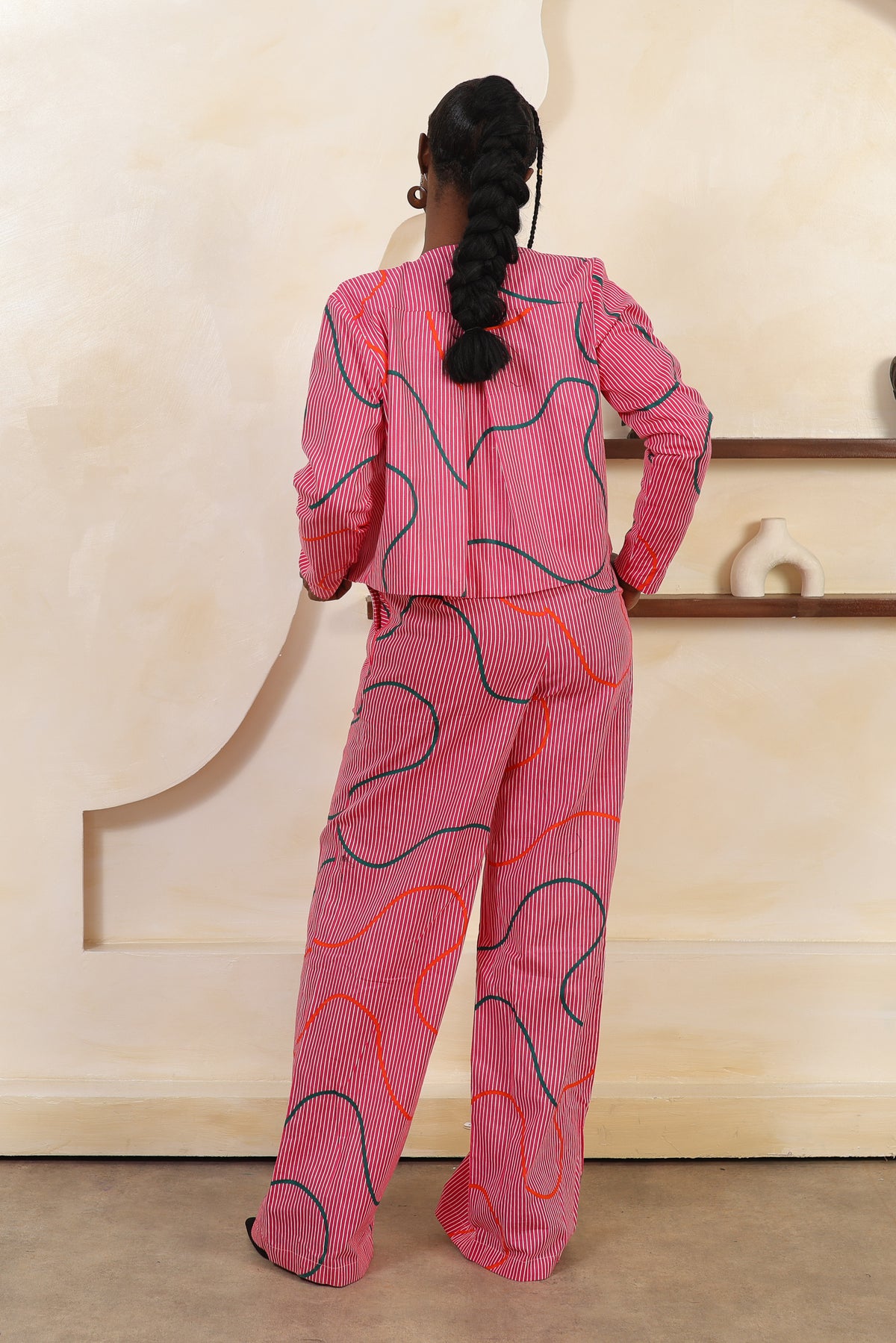 ORI Stripe High Waist Palazzo Trousers - Women