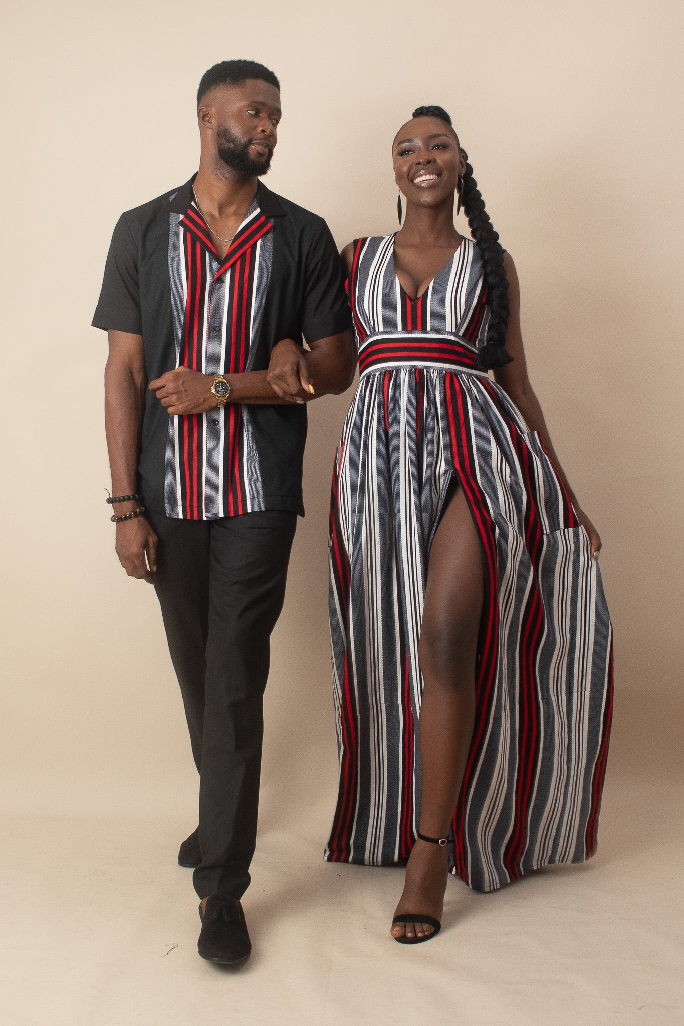 OSAYI African Print Striped Mens Shirt