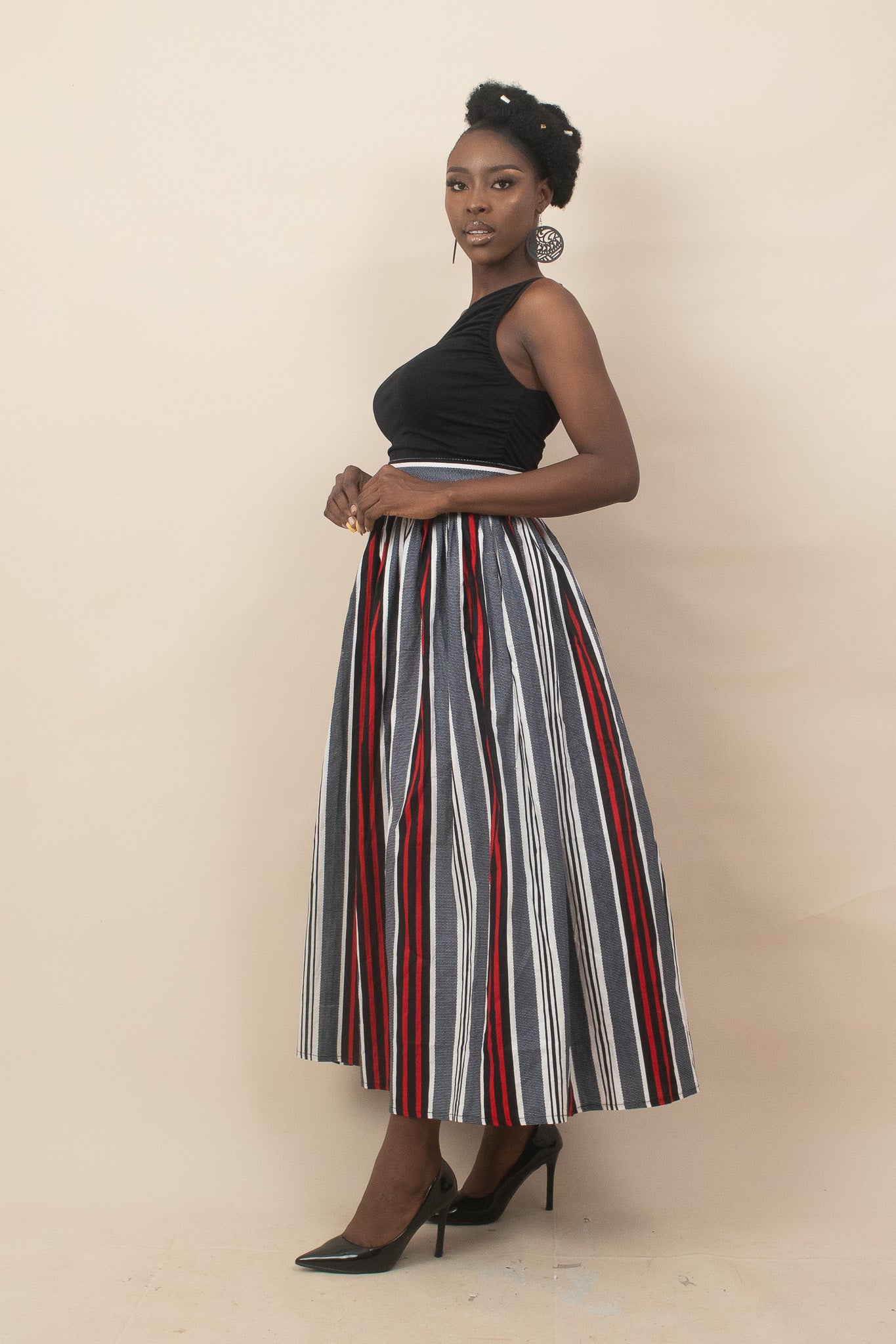 OSAYI African Print Midi Skirt