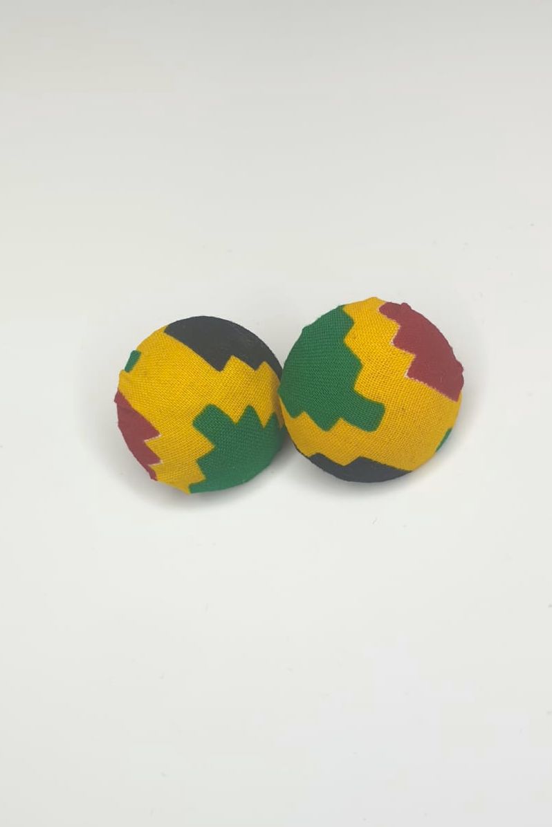 OVIEYA African Print Ankara Button Stud Earrings