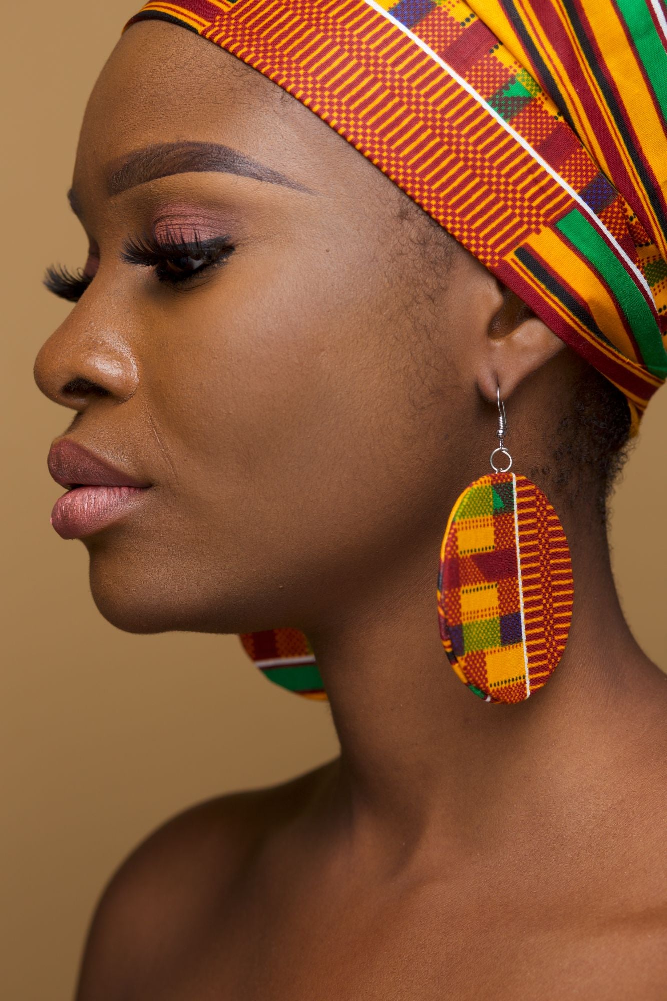 RUFARO African Print Ankara Circle Earrings