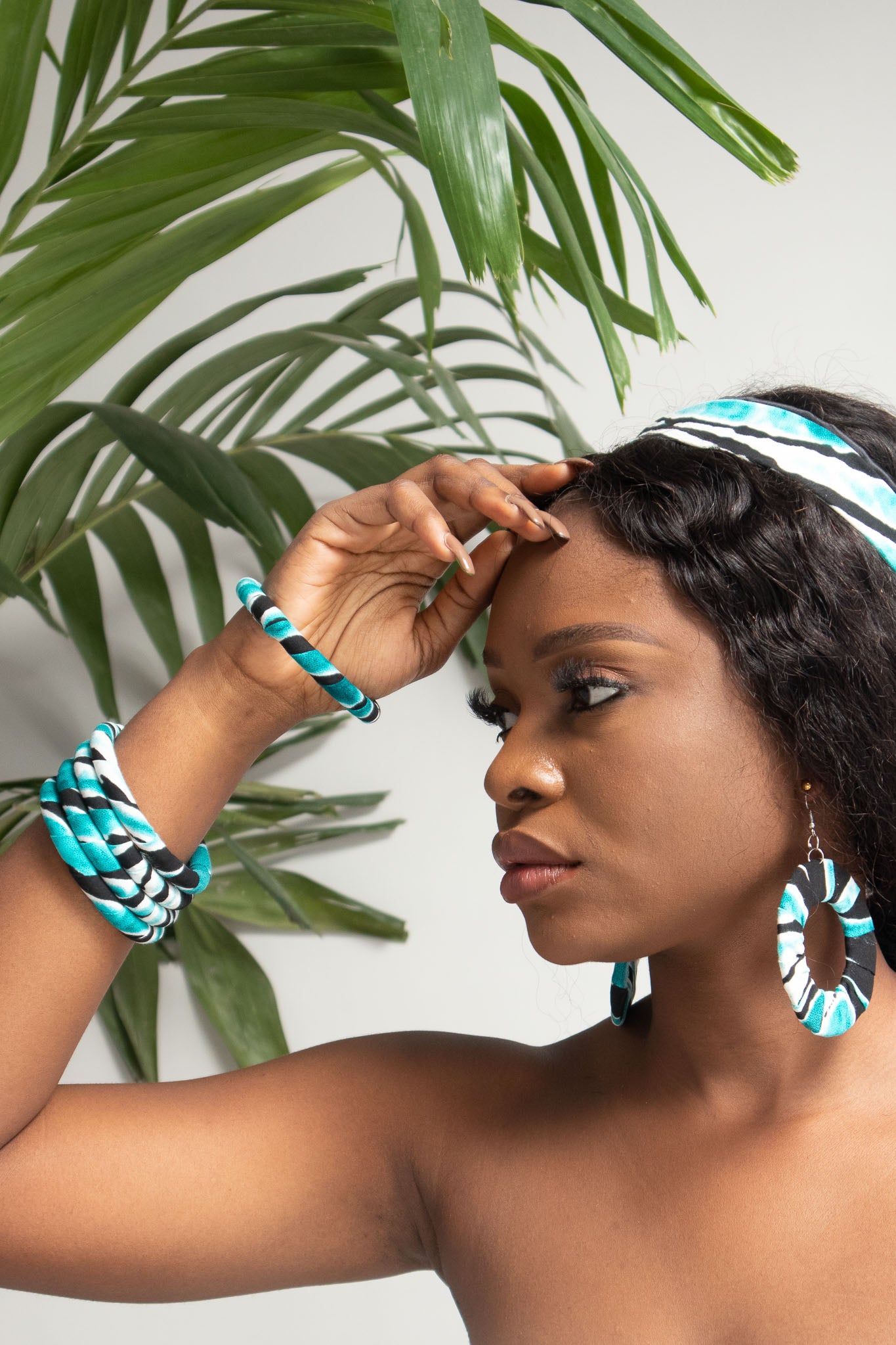 SABAH African Print Tie and Dye Bangle Set