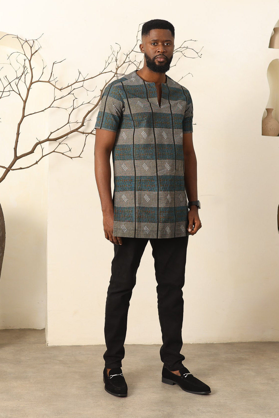 SEFU – Plain  Ankara Shirt