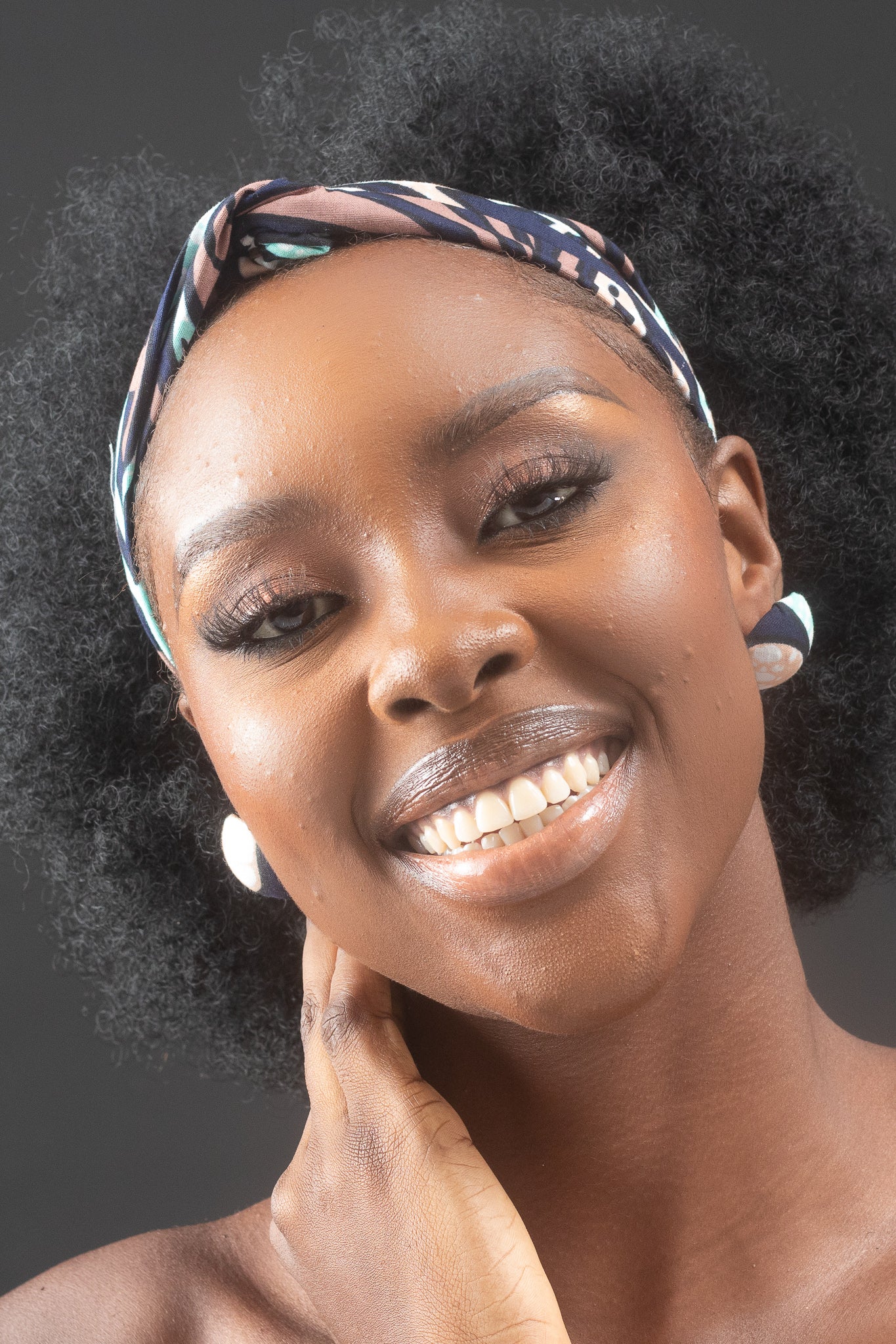 SIMI African Print Ankara Button Earrings