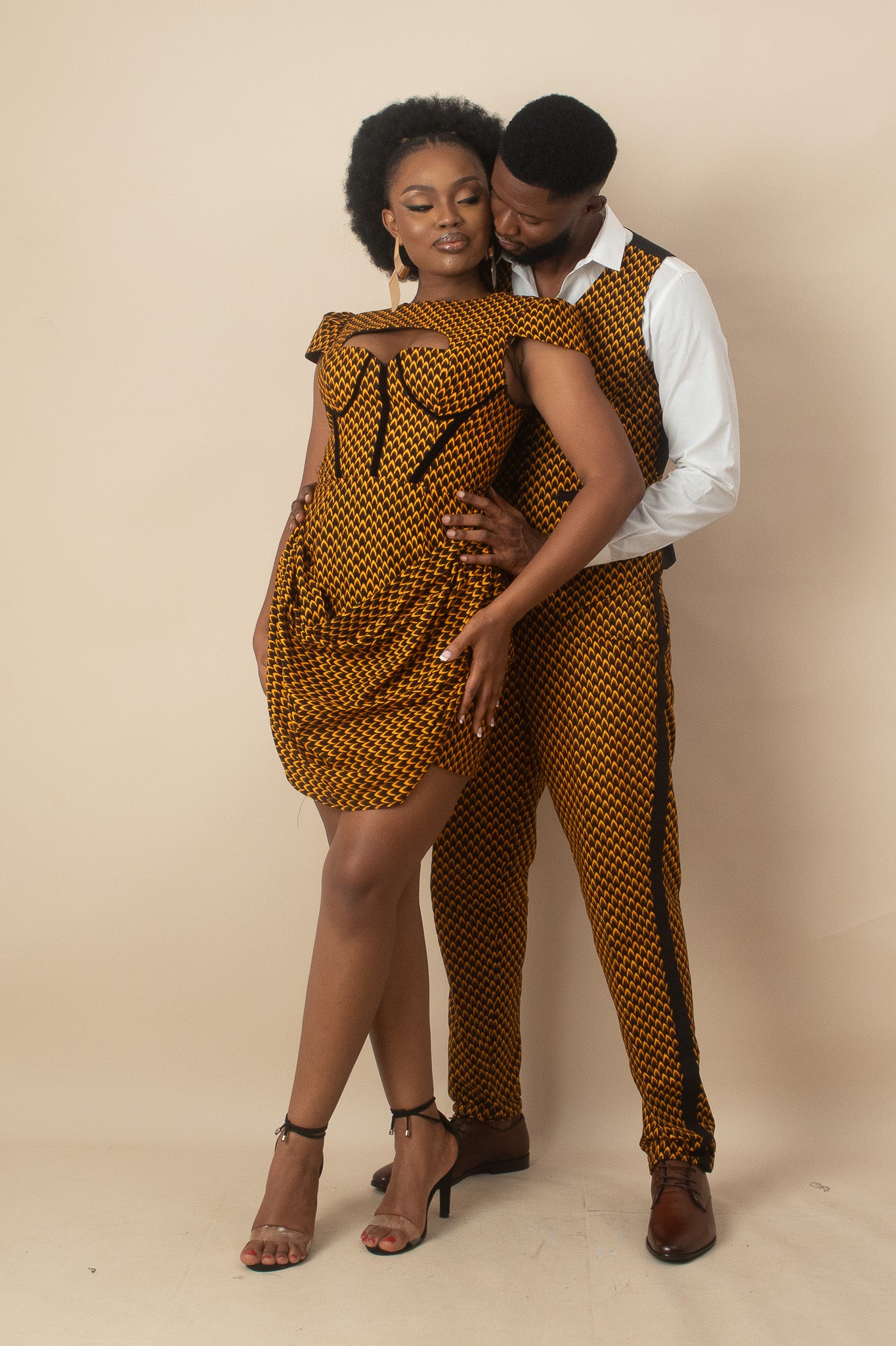 TAJU African Print Ankara Mens Tailored Trousers