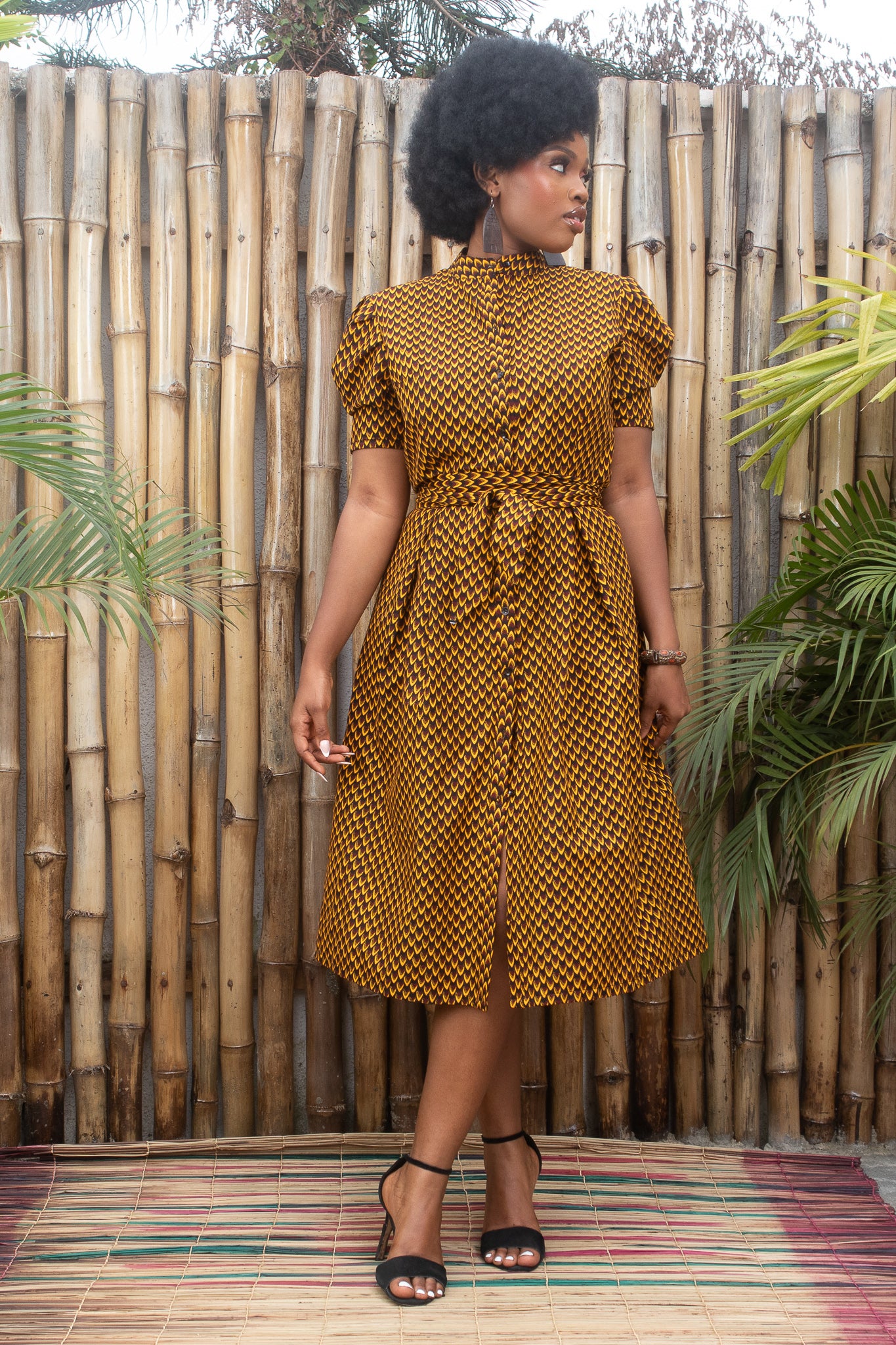 TAJU African Print Ankara Shirt Dress