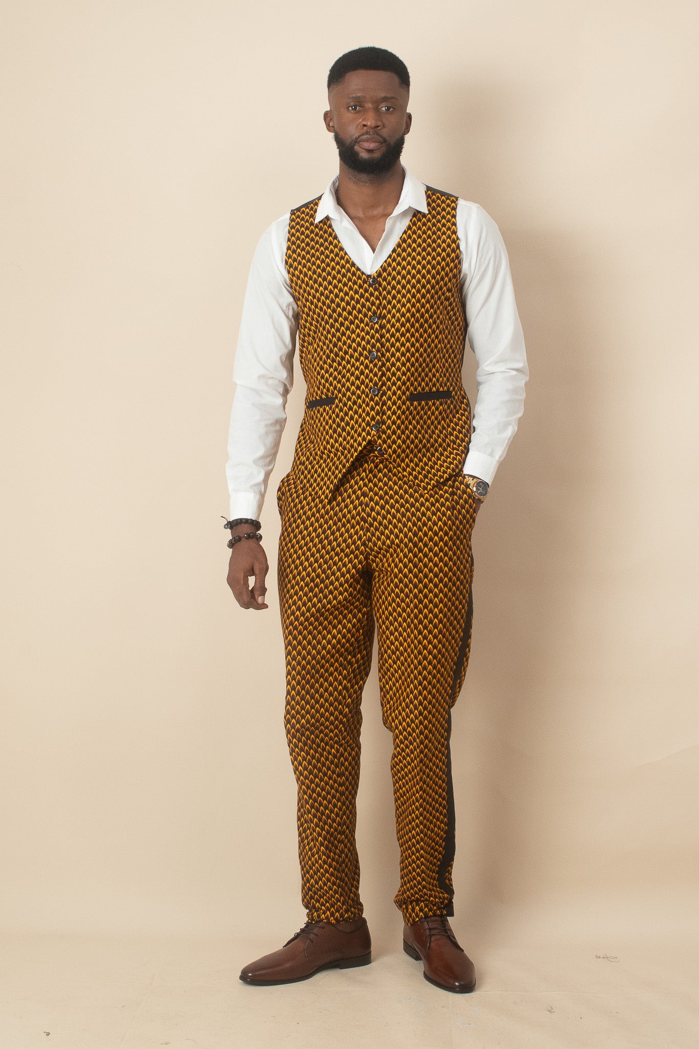 TAJU African Print Ankara Waistcoat