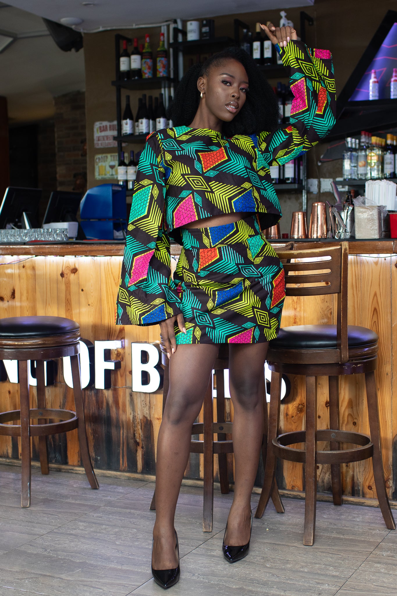 Xoese African Print Ankara Mini Skirt