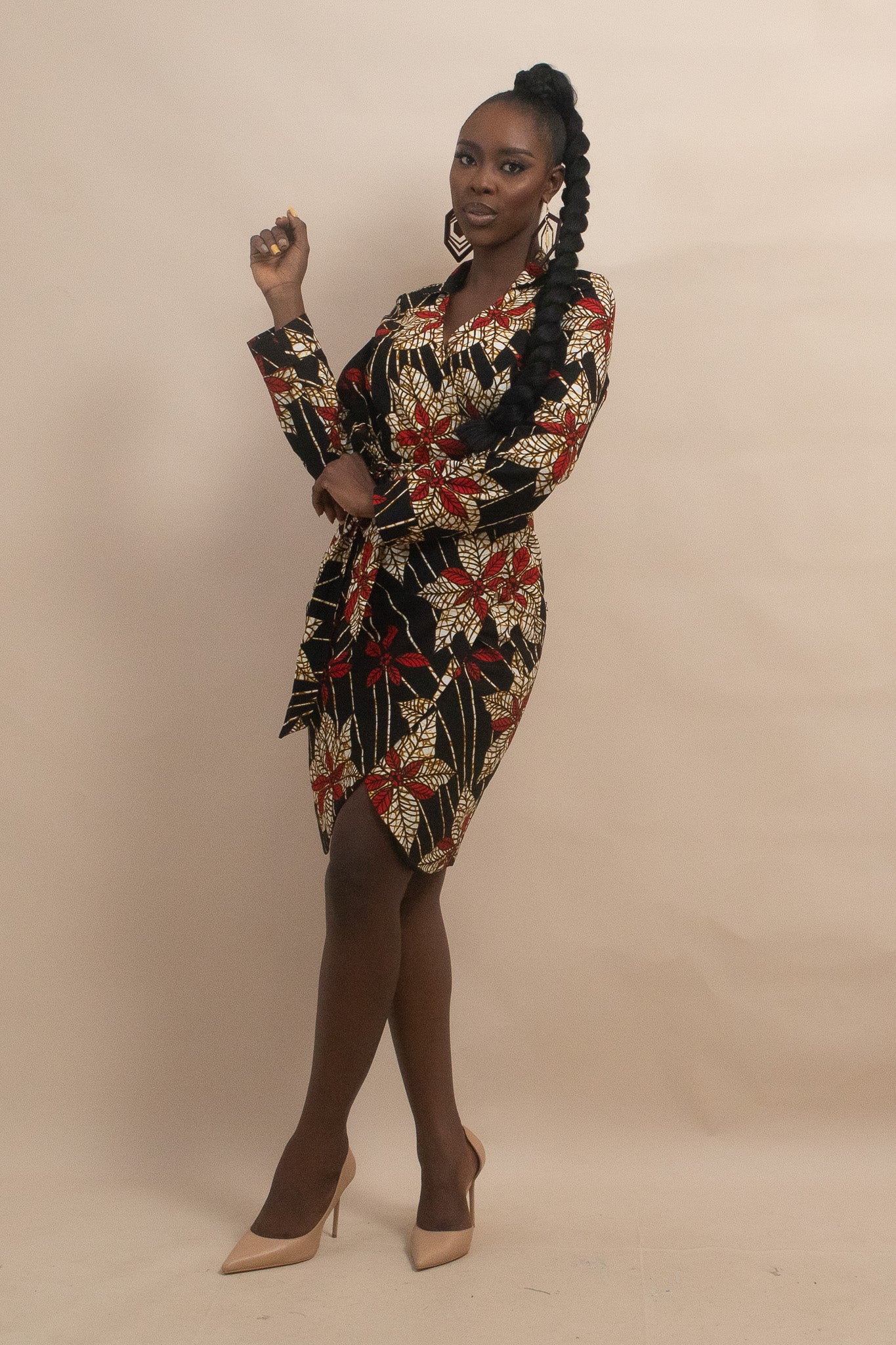 ZENE African Print Ankara Wrap Dress