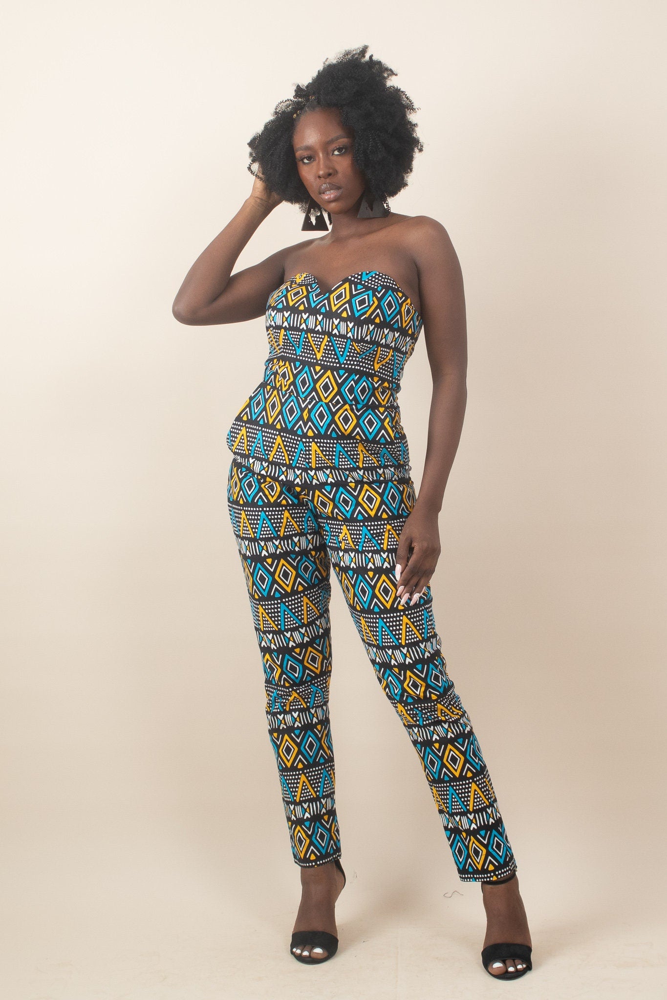 NABIL Ankara Jumpsuit detail — handcrafted in Nigeria by Naborhi