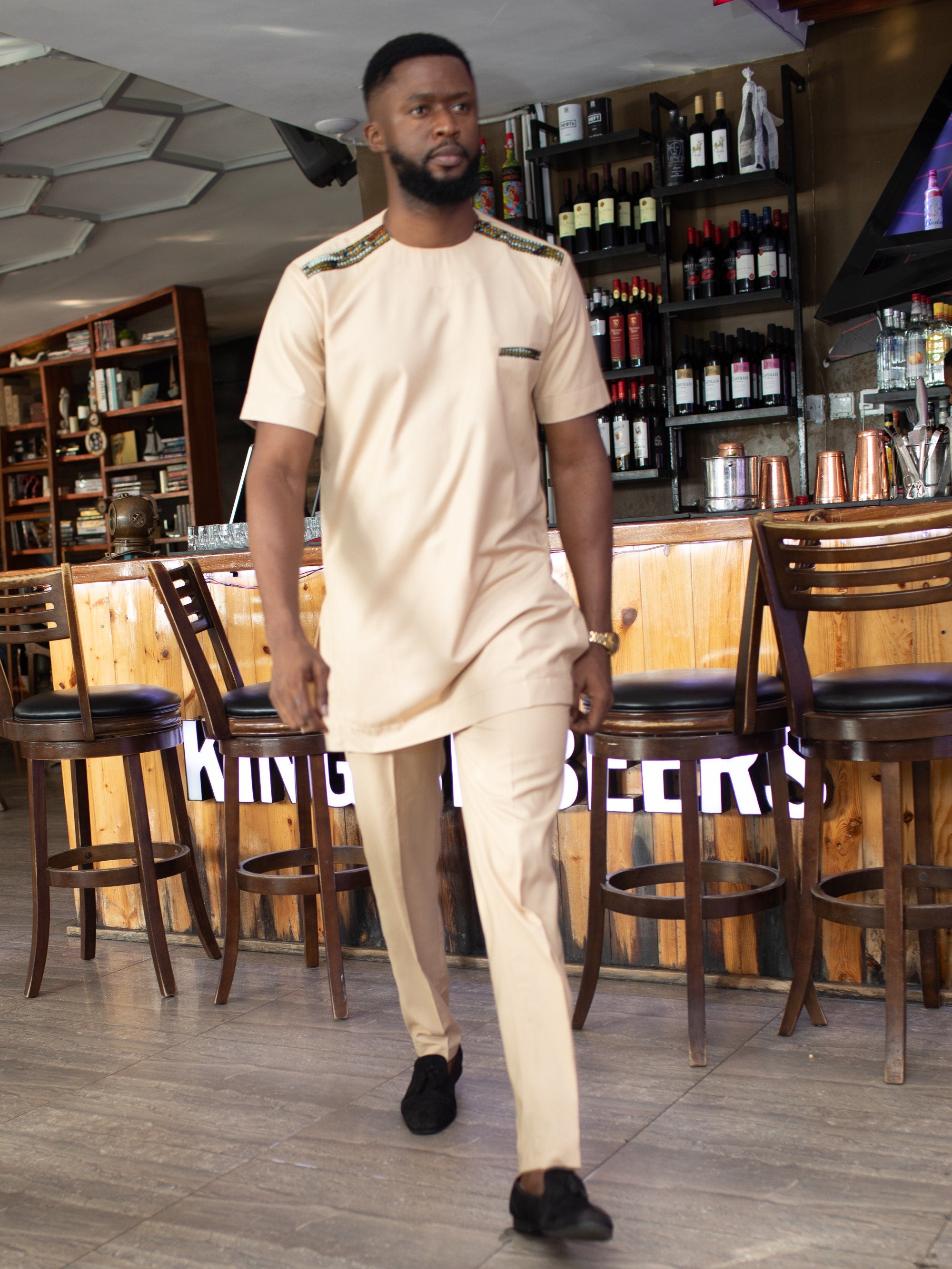 DELE African Senator Suit detail — handcrafted in Nigeria by Naborhi