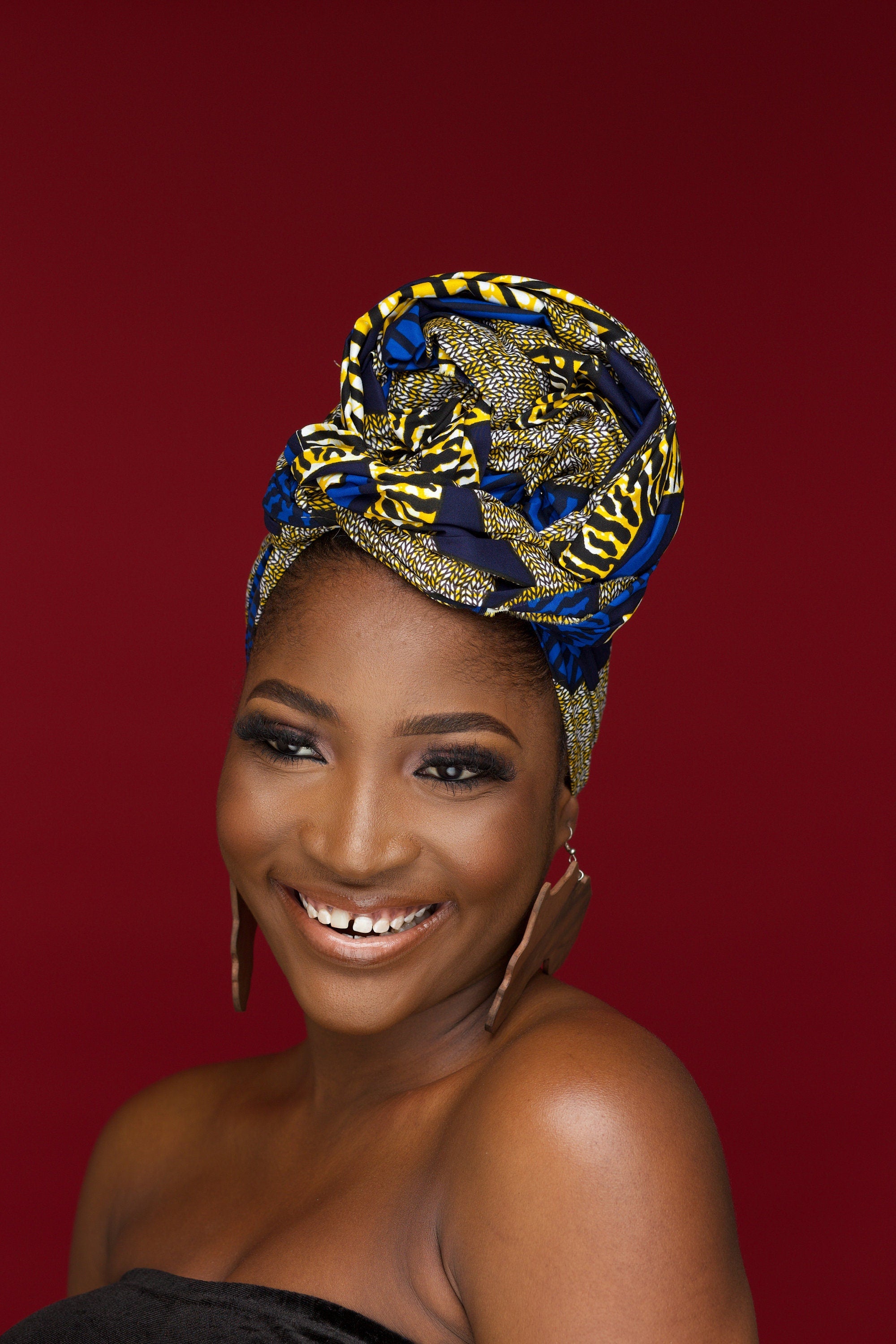 ADUKE Ankara Head Wrap detail — handcrafted in Nigeria by Naborhi