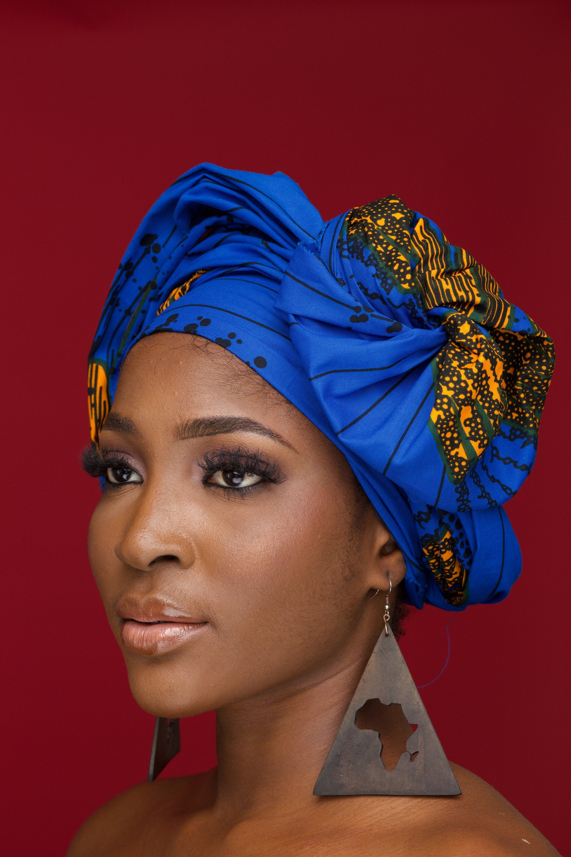 AMAKA Ankara Head Wrap detail — handcrafted in Nigeria by Naborhi