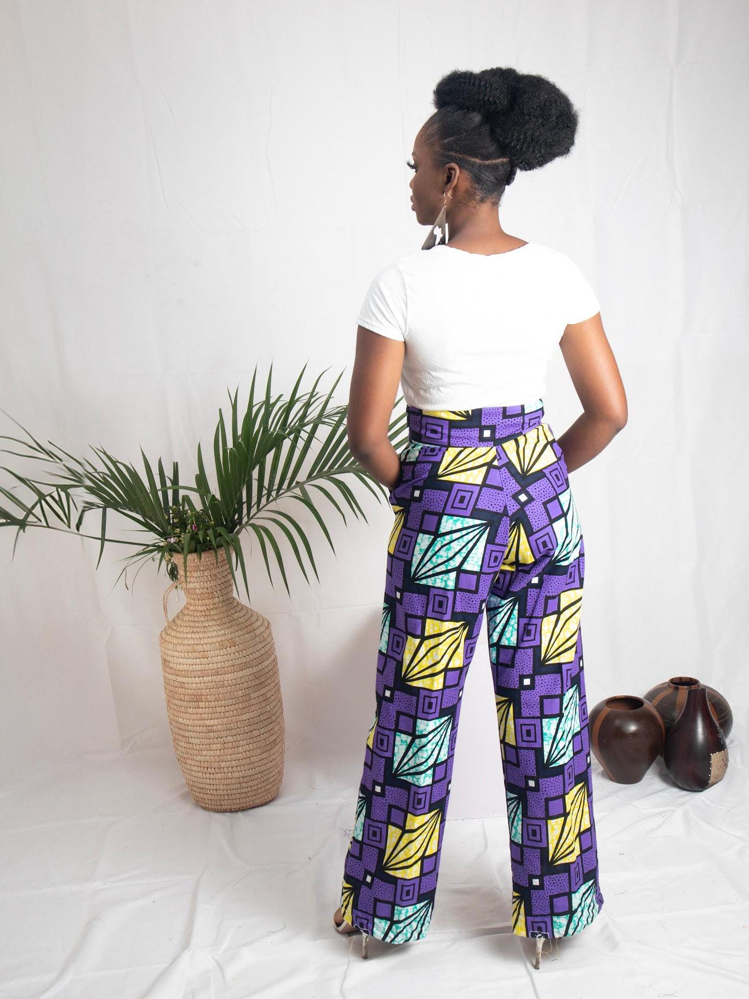 LINDIWE Ankara Palazzo Trousers — women's African print clothing by Naborhi