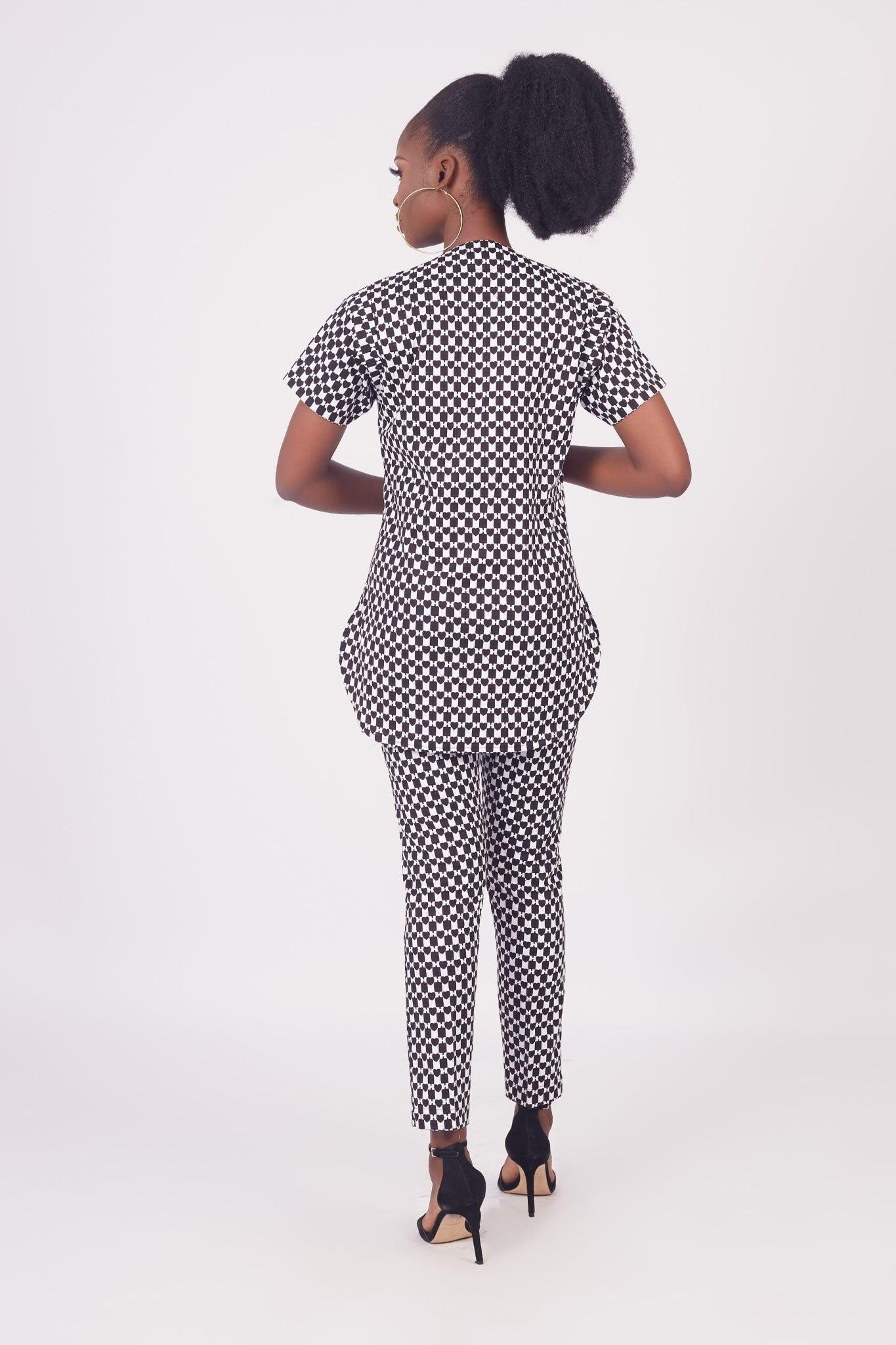 SALAMA Ankara Tunic Top detail — handcrafted in Nigeria by Naborhi