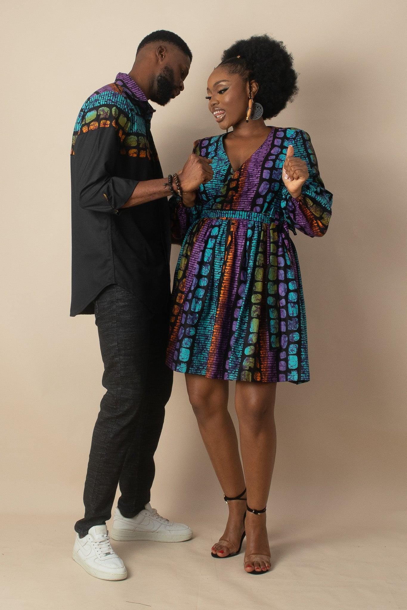 knee length dresses for ladies Ankara ODOSA Mini Wrap Dress