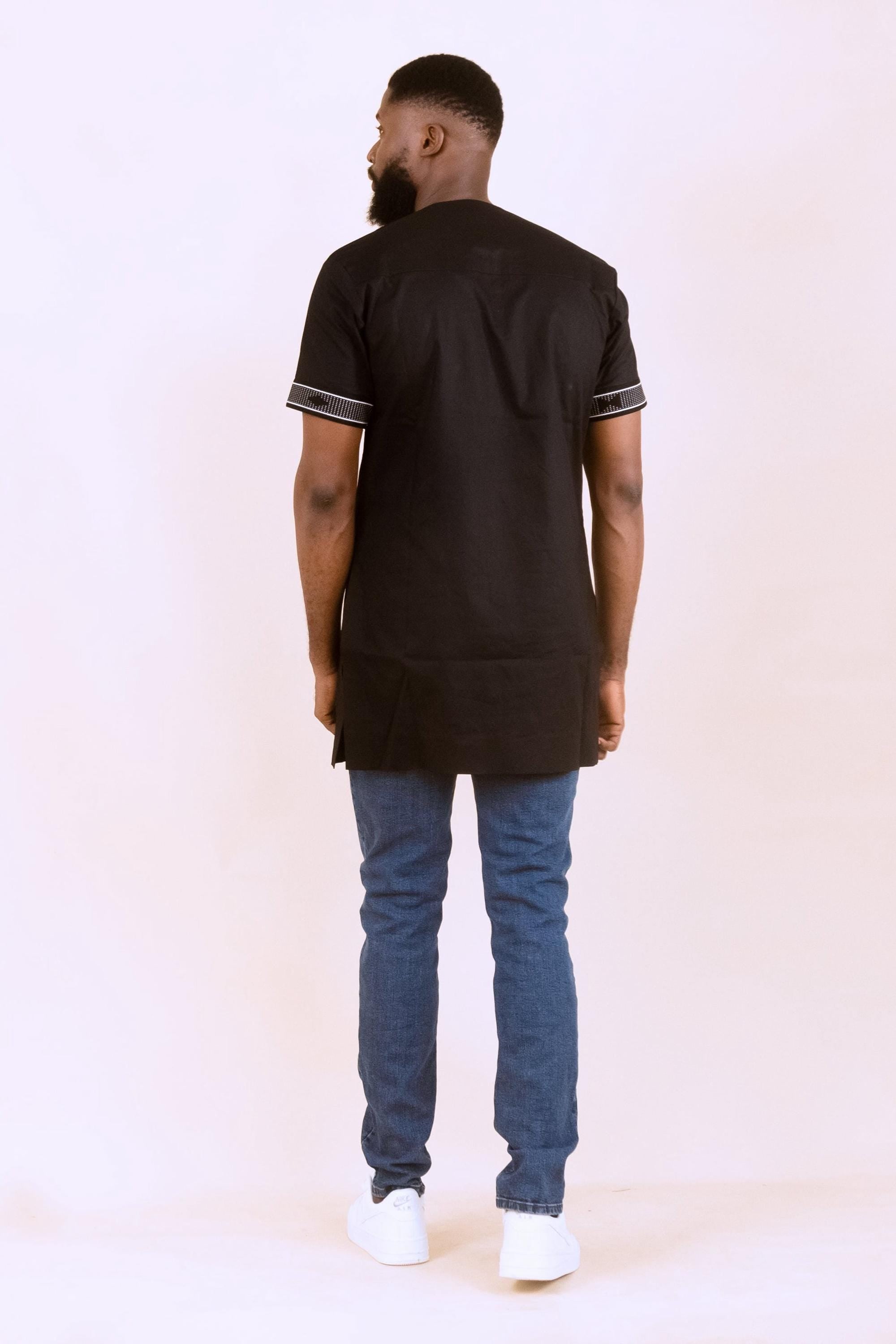 ALO Ankara Shirt detail — handcrafted in Nigeria by Naborhi