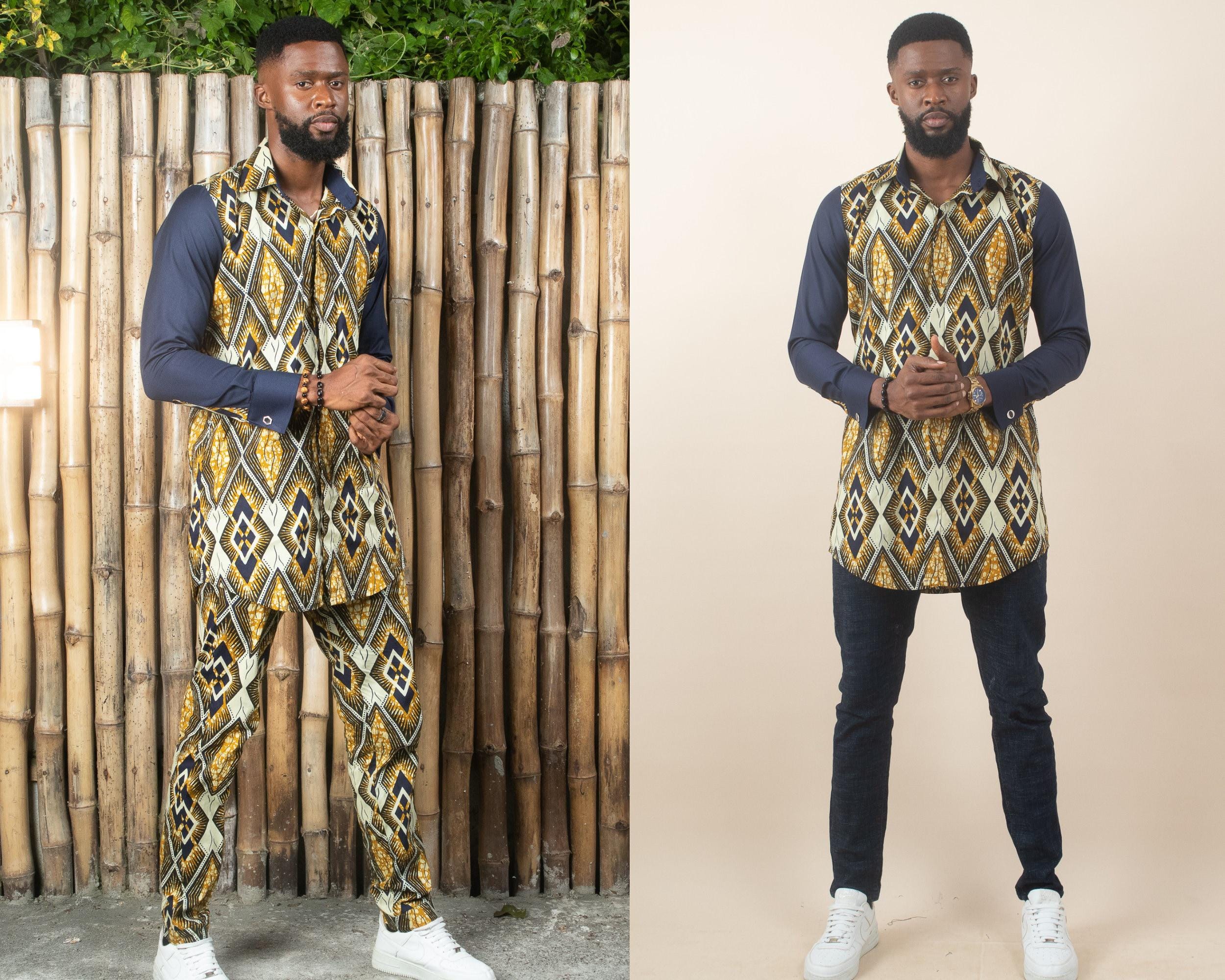 Sample: DABIRA Long Sleeve Ankara Shirt - Men (Size M) — made to order African print shirt | Naborhi