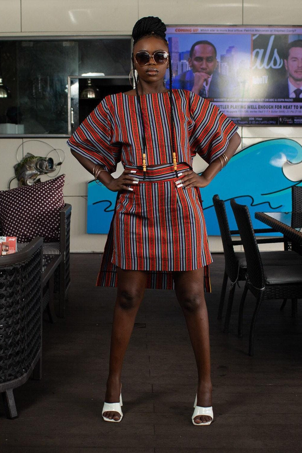 Sample: DISEYE Ankara Mini Skirt - Women (Size UK 10) — women's African print clothing by Naborhi