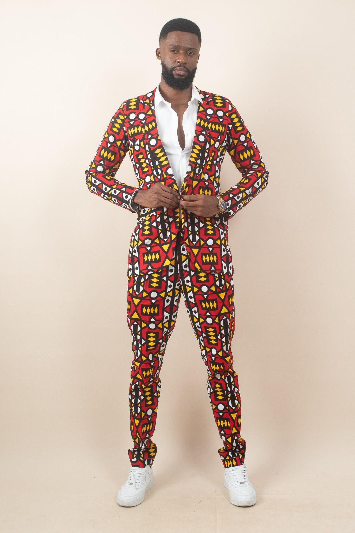 Sample: KAMARI Ankara Blazer - Men (Size 44) — African print jacket by Naborhi