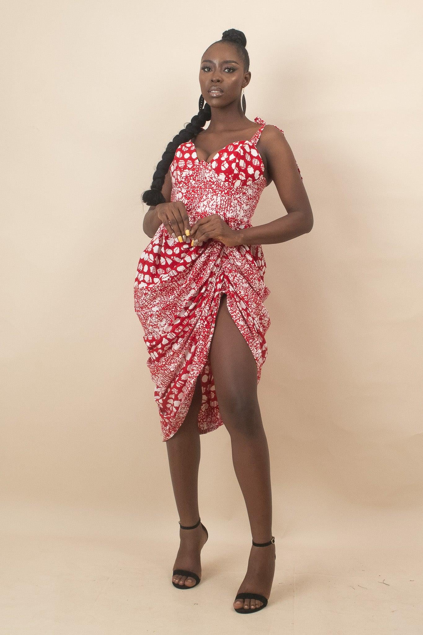KYAWO Ankara Corset Midi Dress — African print dress by Naborhi