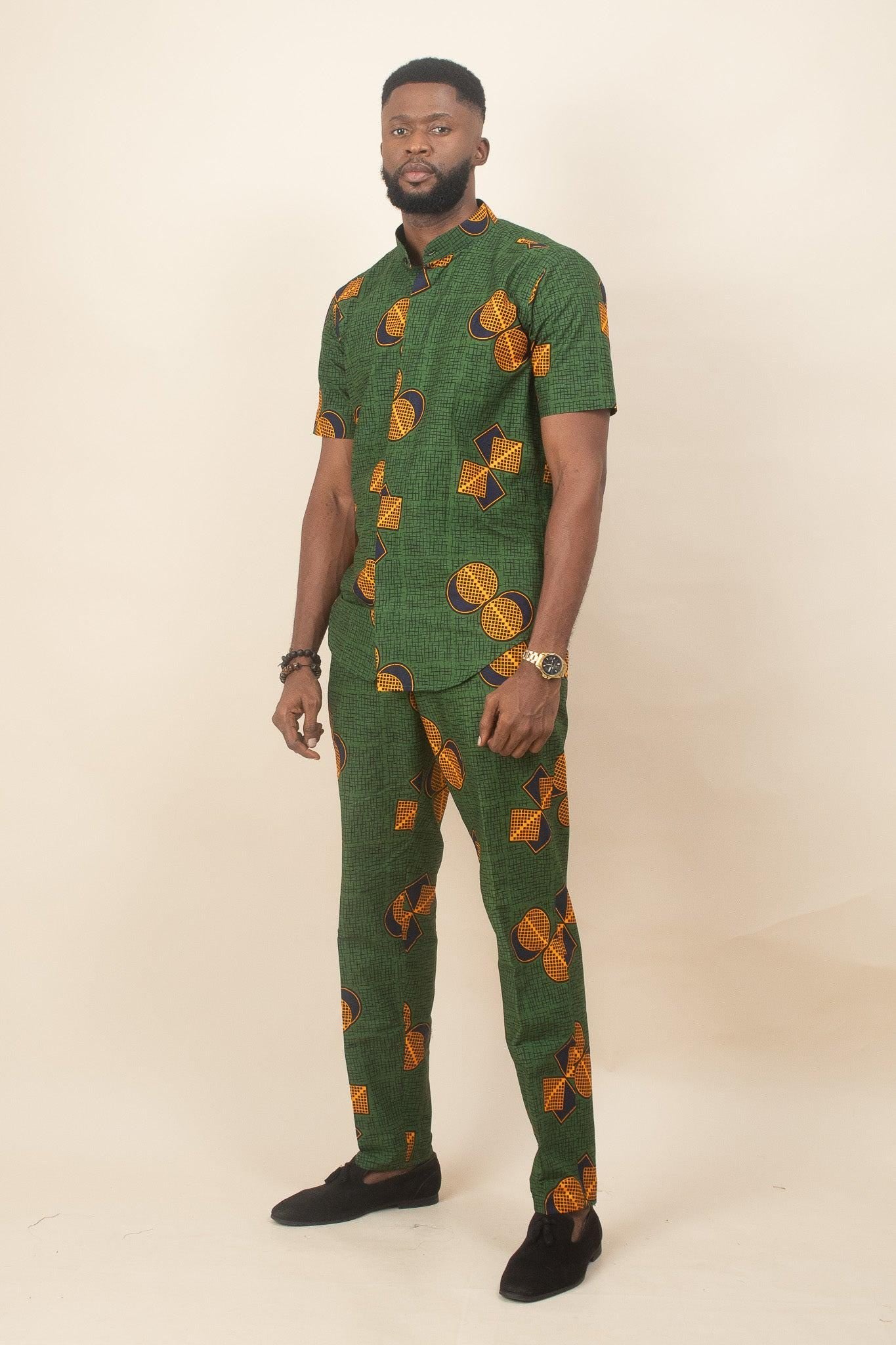 JIMOH Ankara Shirt detail — handcrafted in Nigeria by Naborhi