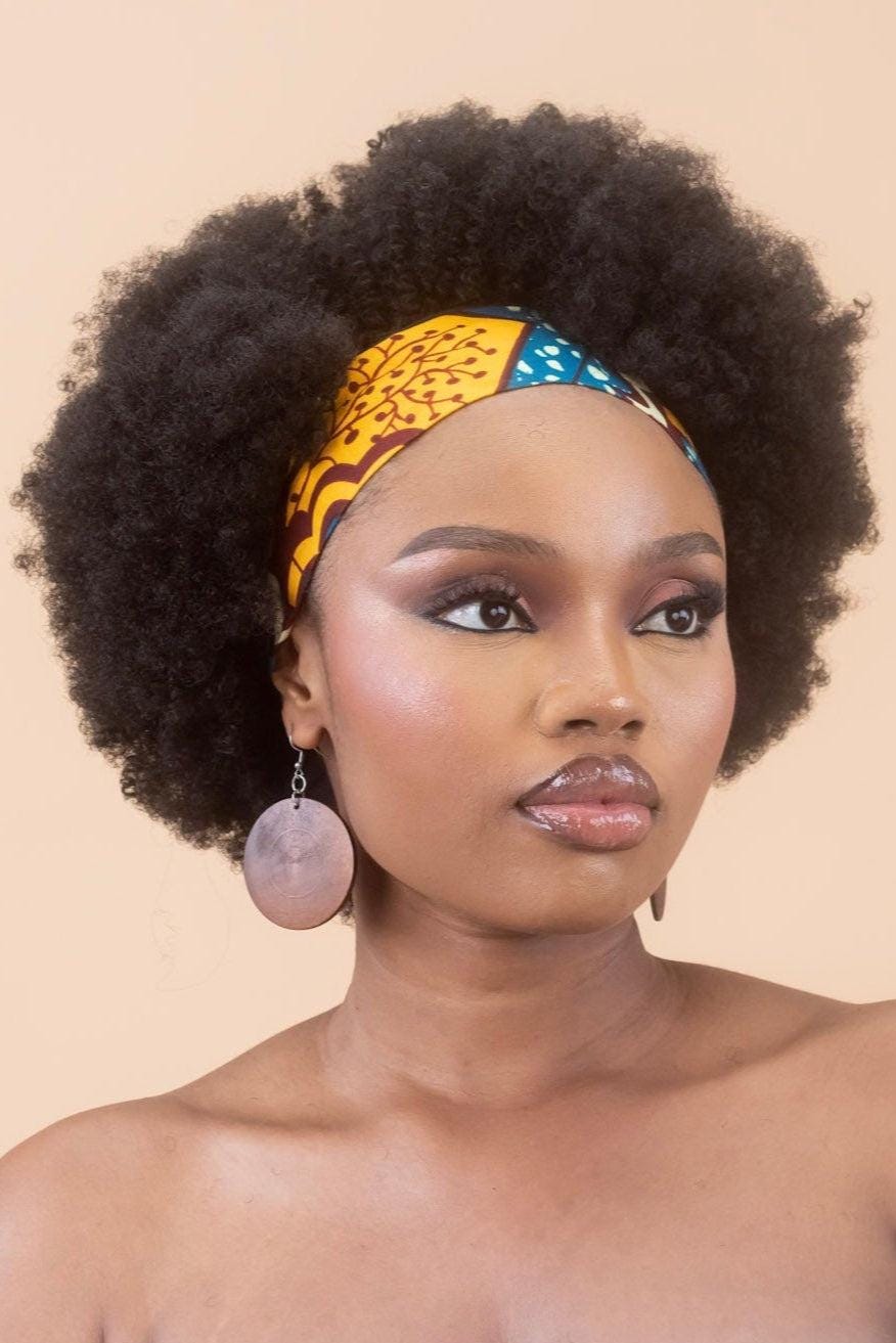 EREBI Ankara Classic Headband detail — handcrafted in Nigeria by Naborhi