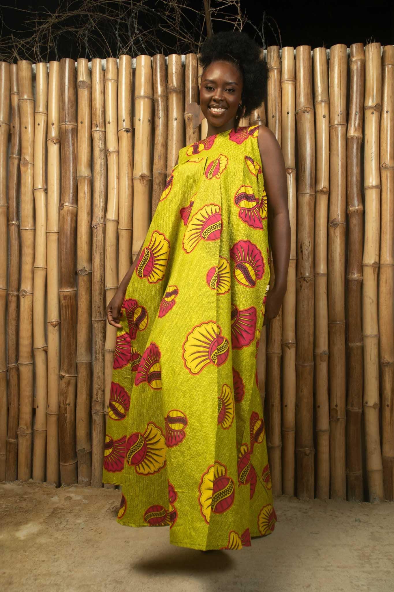 Sample: SALIHA Ankara Maxi Dress - Women (Size UK 10) — women's African print clothing by Naborhi