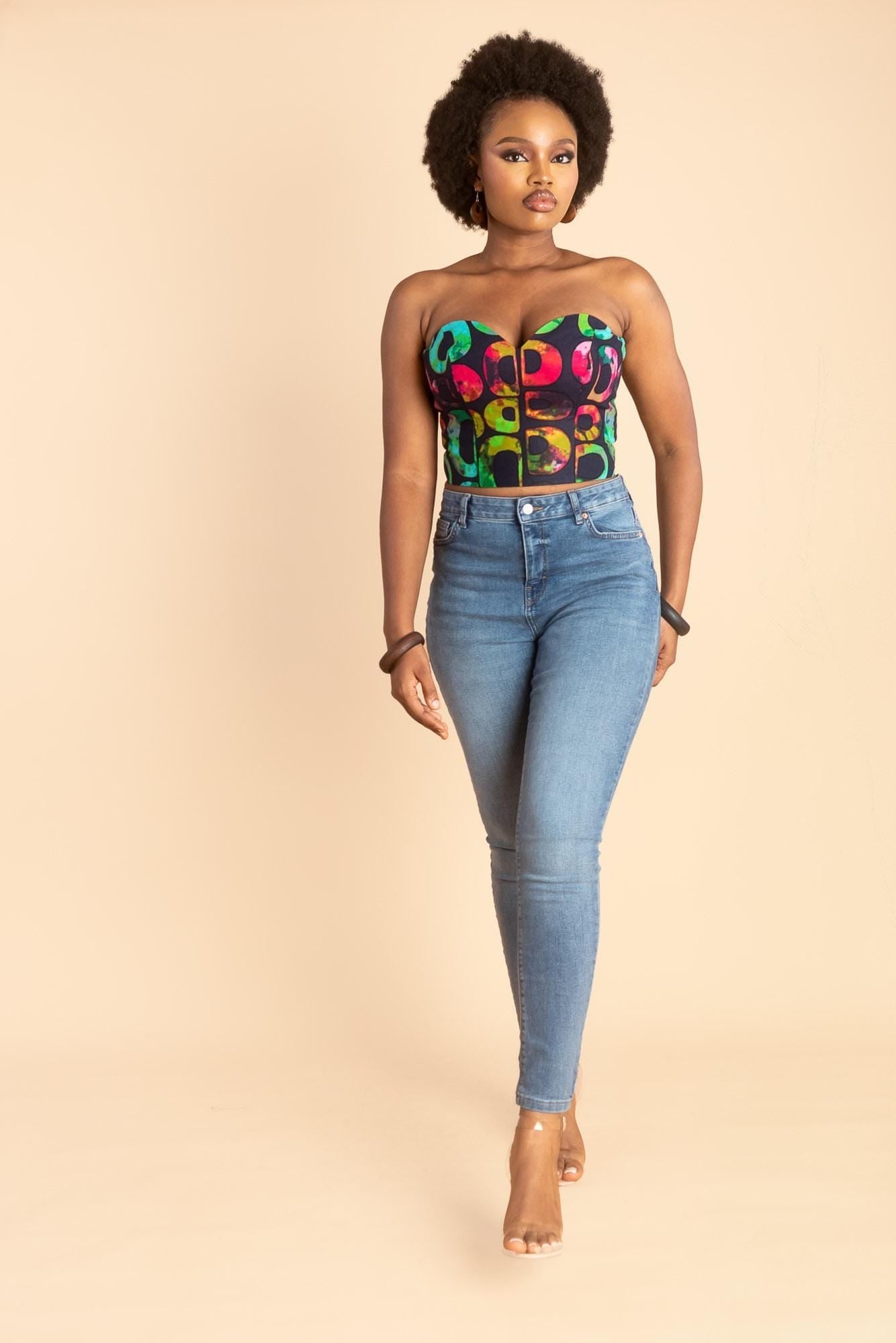 KESANDU Ankara Bustier Top detail — handcrafted in Nigeria by Naborhi
