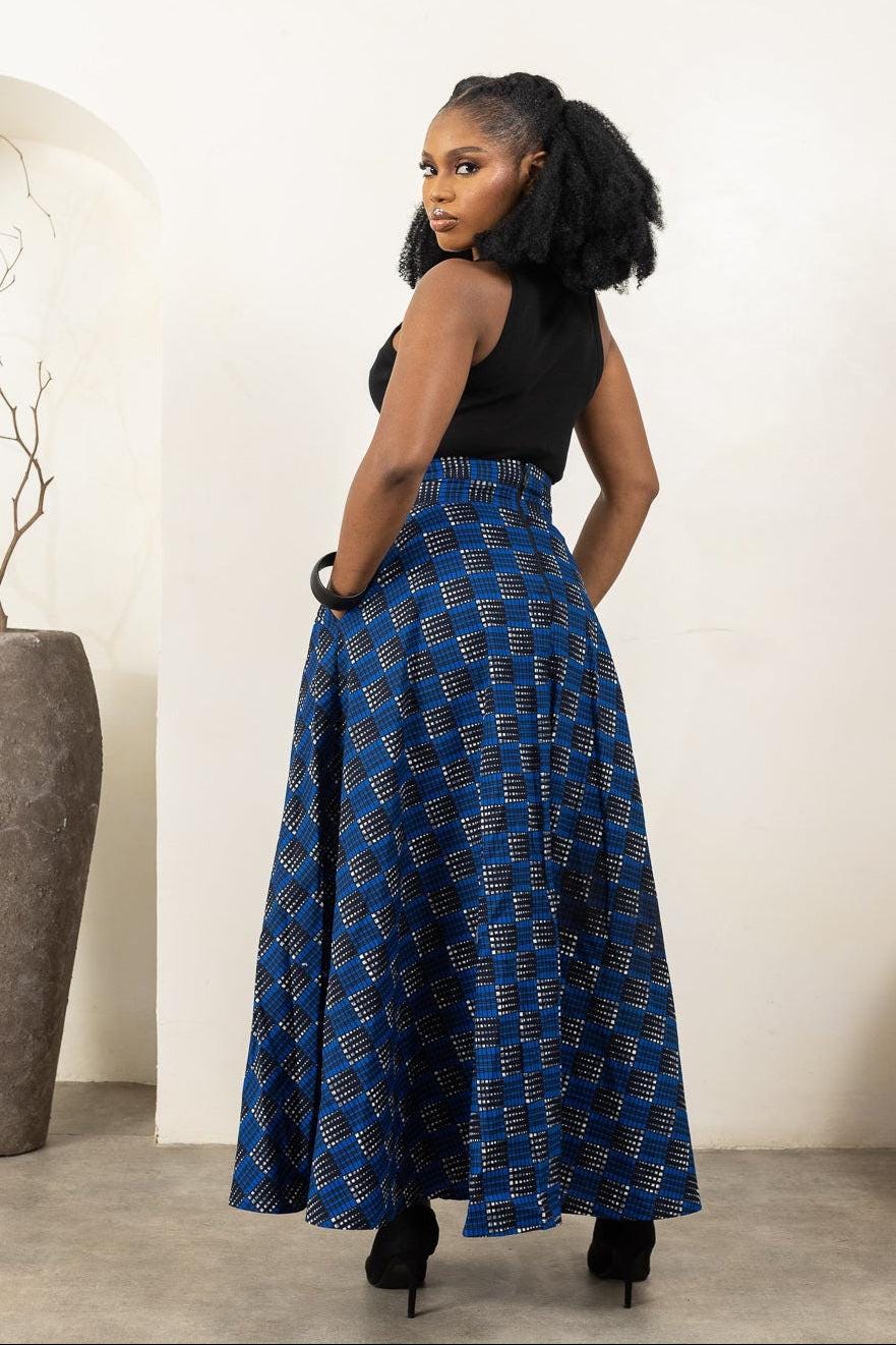 UZO Ankara Flared Maxi Skirt — made to order African print skirt | Naborhi