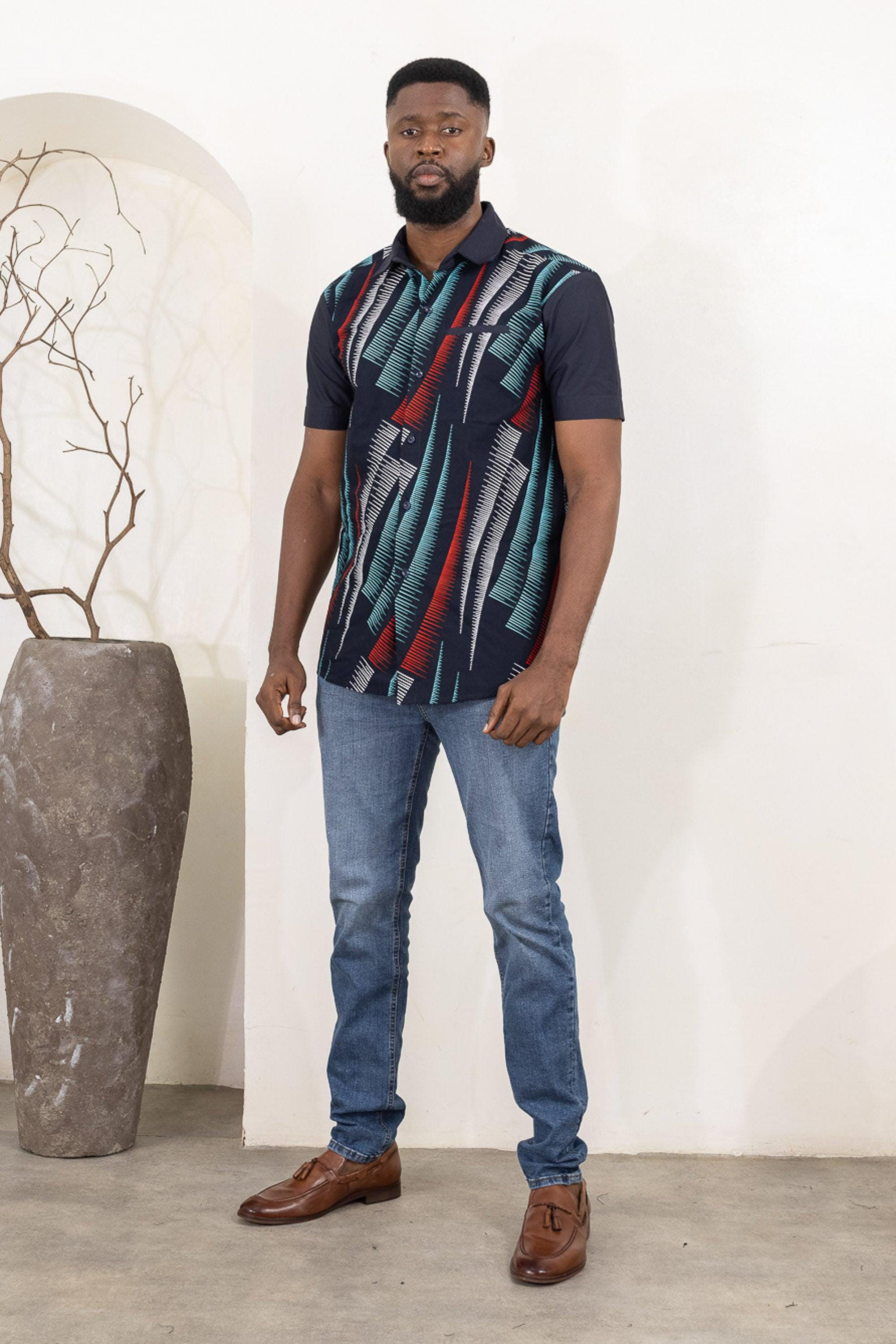 KAZEEM Ankara Shirt — men's African print clothing by Naborhi