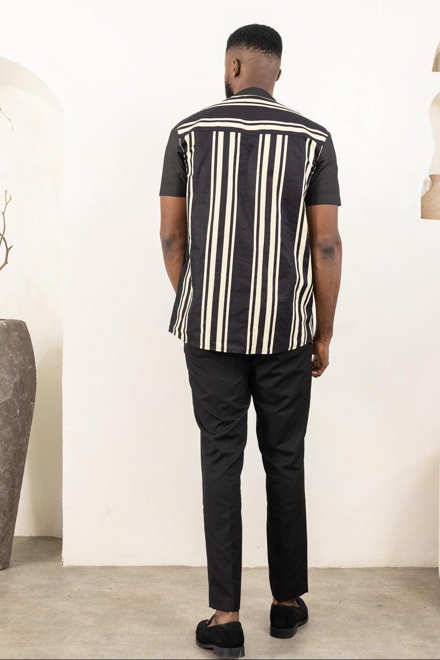 AJALA Ankara Shirt detail — handcrafted in Nigeria by Naborhi