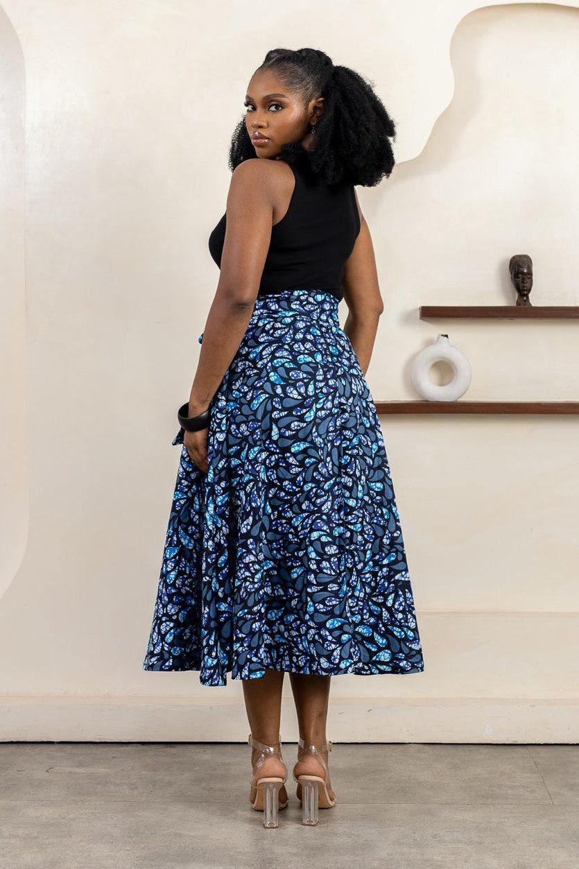 IDARA Ankara Flared Midi Skirt — Naborhi African print collection